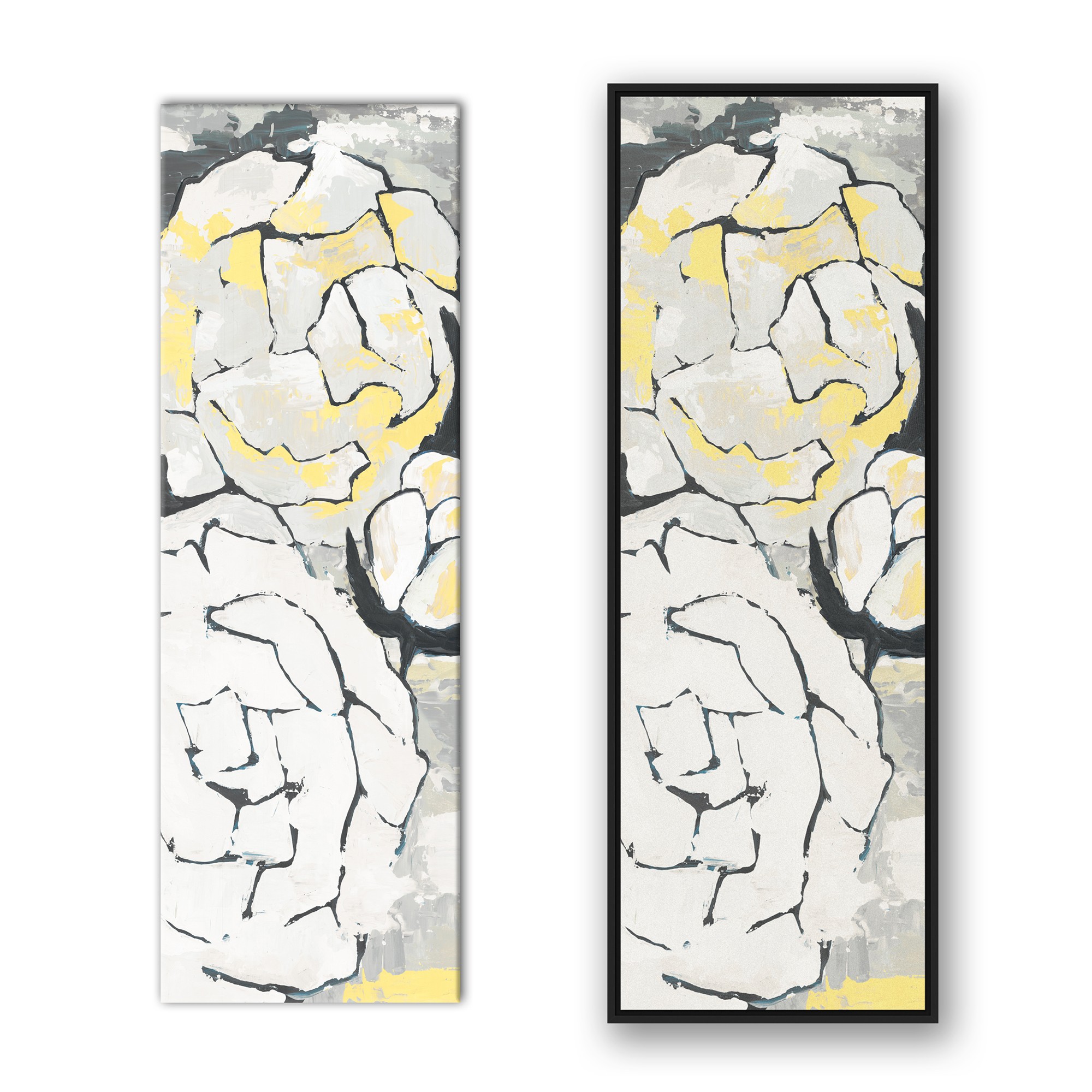 Yellow and Gray Flower Panel II Wall Art 