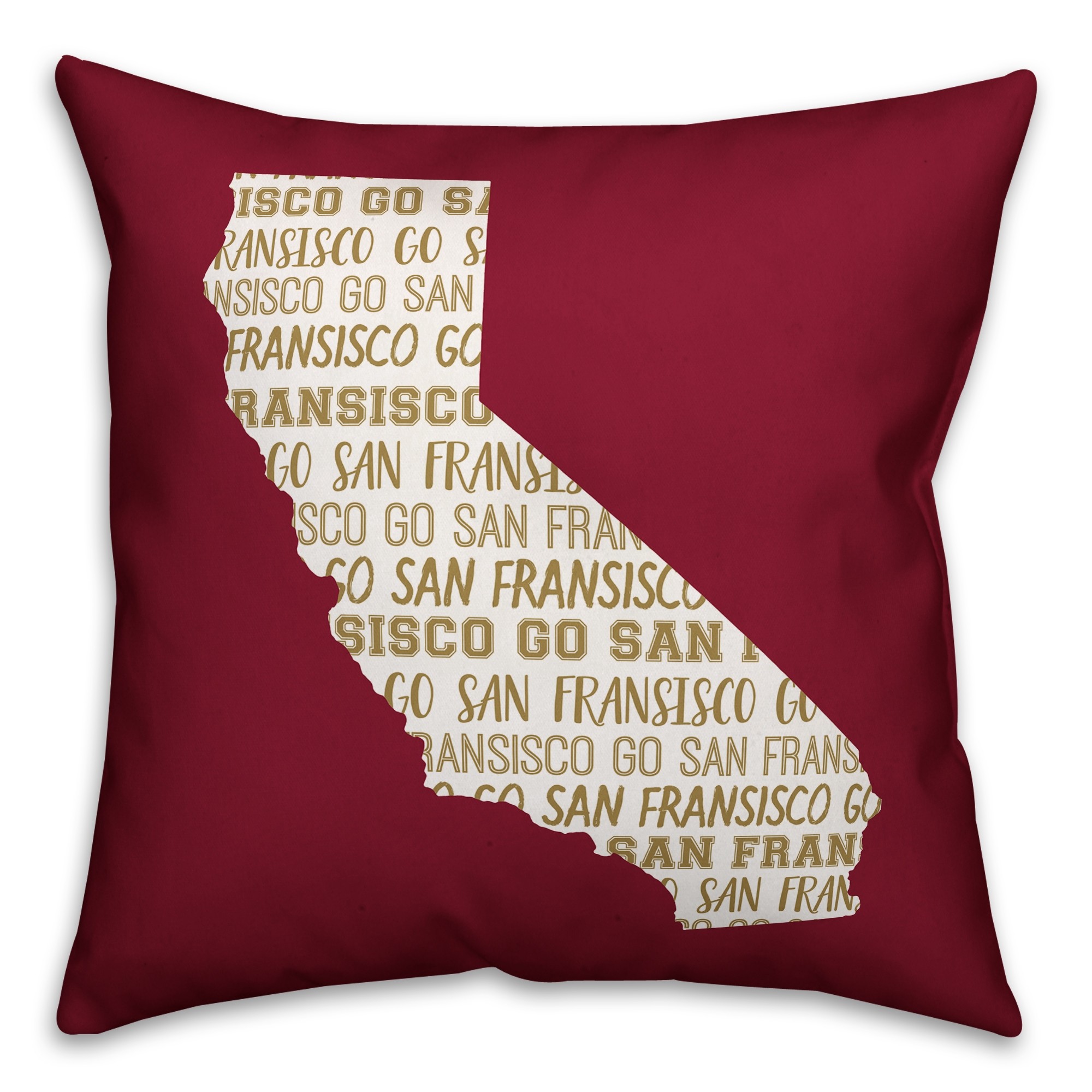 Red California Go Team 16x16 Spun Poly Pillow