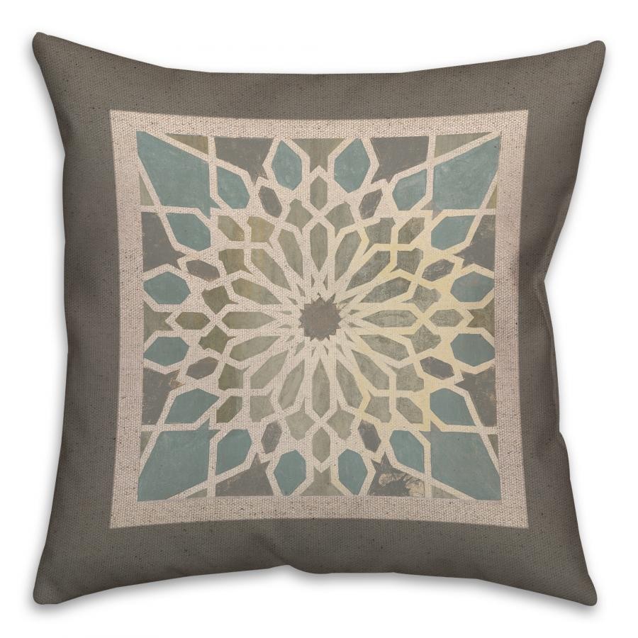 Gray Exotic Tile Spun Polyester Throw Pillow