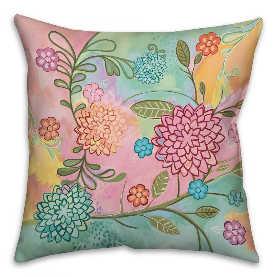 Pastel Patchwork Spun Polyester Throw Pillow