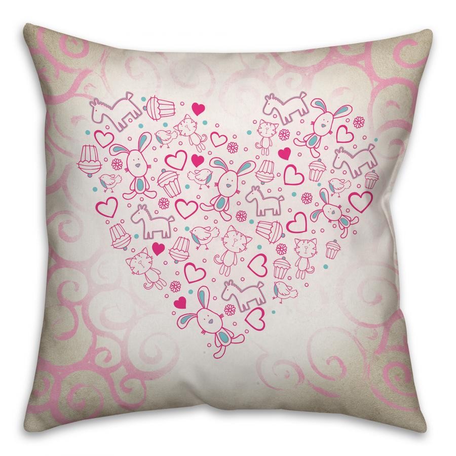 Heart of Goodies Spun Polyester Throw Pillow