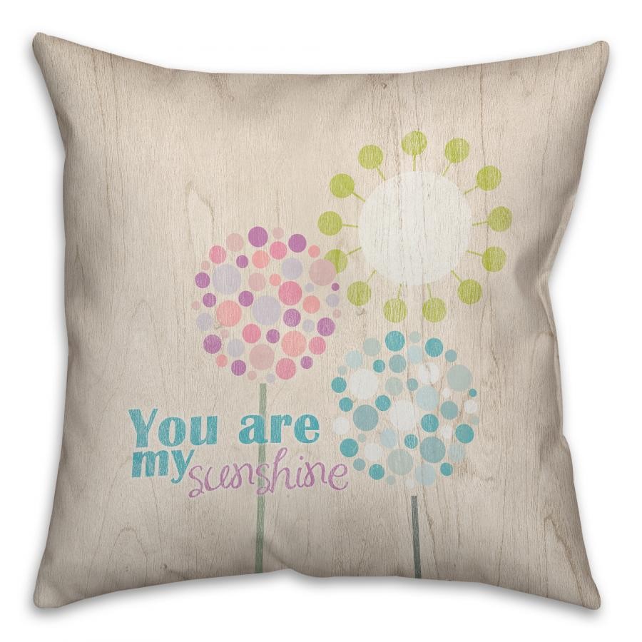 Sunshine Flowers Spun Polyester Throw Pillow