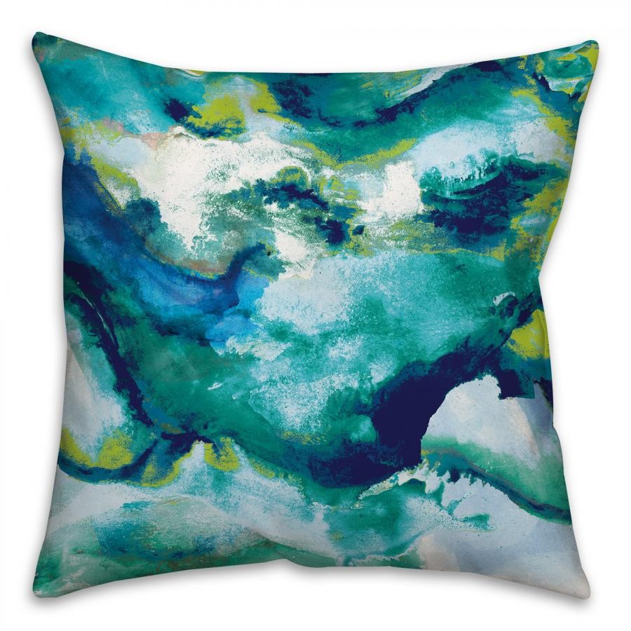 Watercolor Brights Spun Polyester Throw Pillow