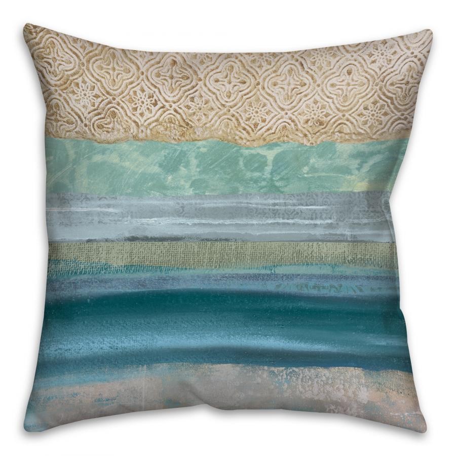 Pattern Band Waves Spun Polyester Throw Pillow