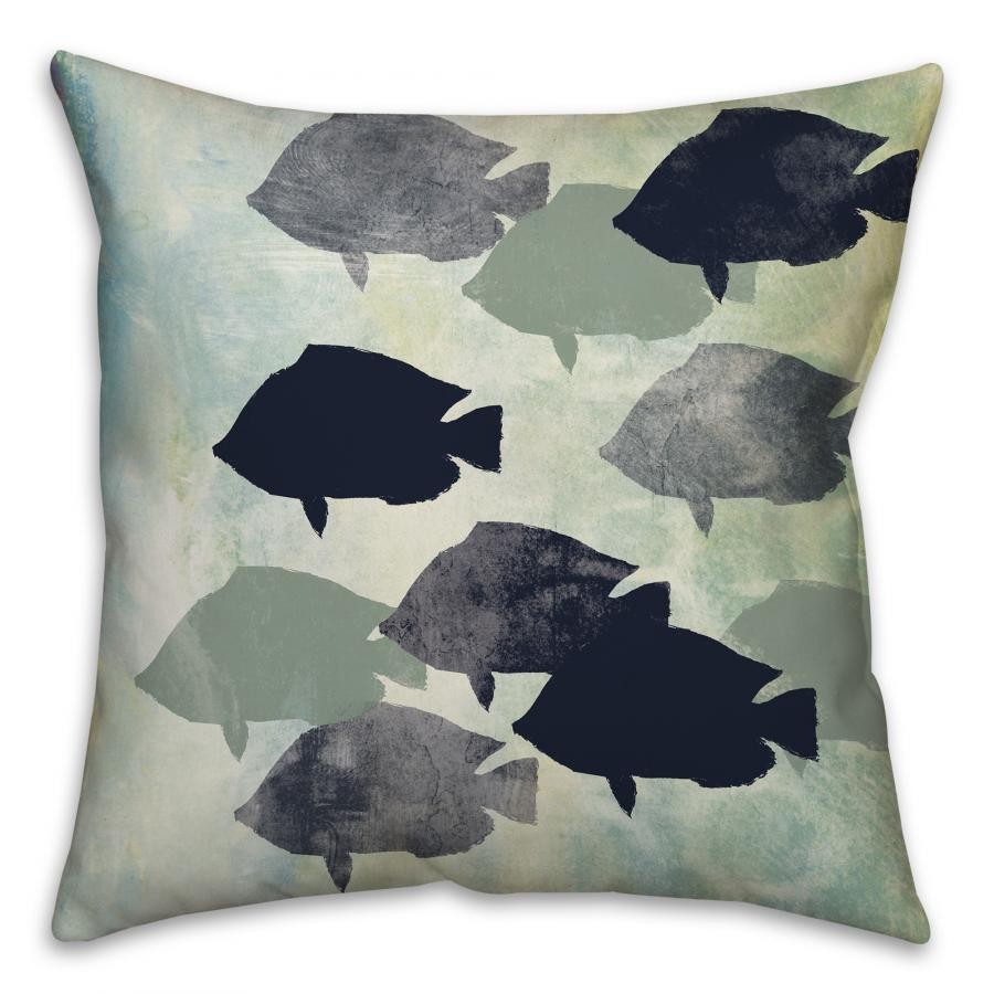 Fish Party Spun Polyester Throw Pillow