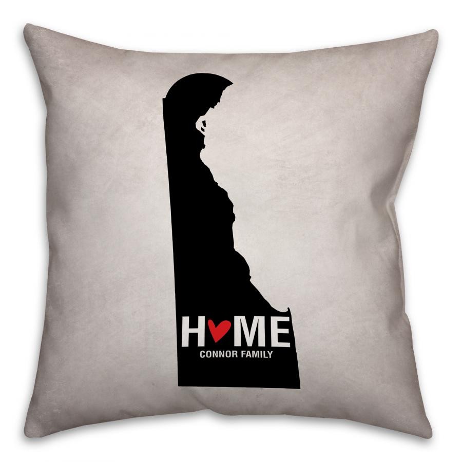 Delaware State Pride Spun Polyester Throw Pillow -18x18