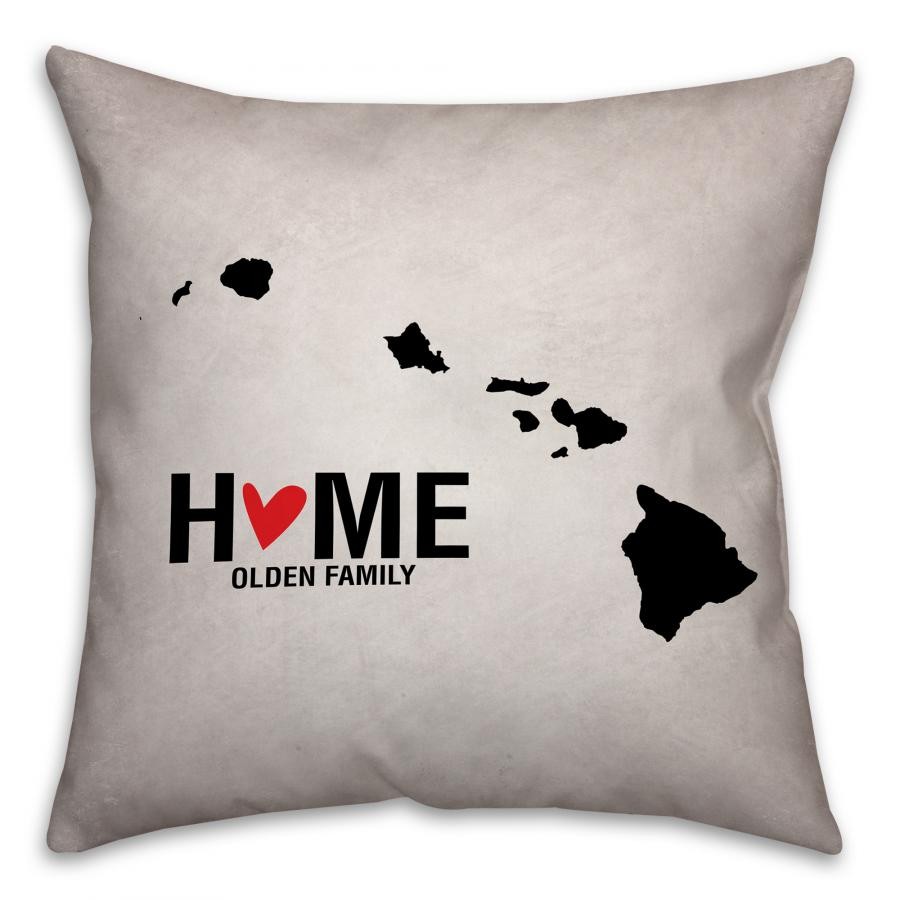 Hawaii State Pride Spun Polyester Throw Pillow -16x16