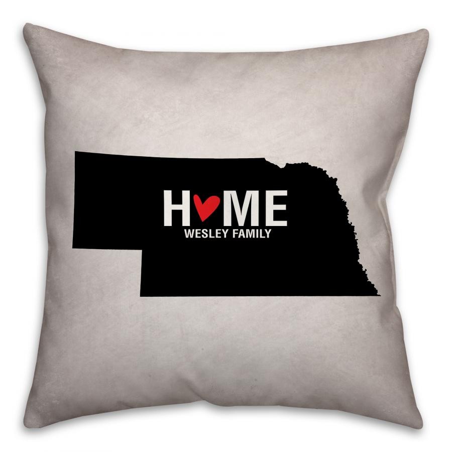 Nebraska State Pride Spun Polyester Throw Pillow - 16x16