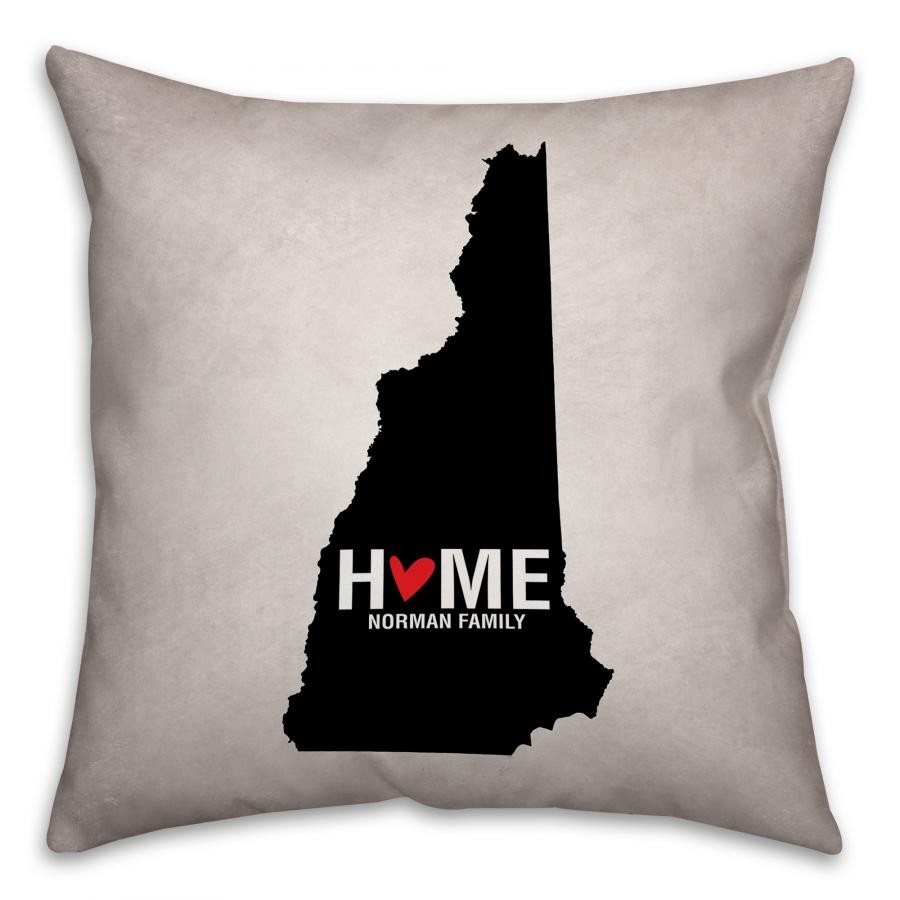 New Hampshire State Pride Spun Polyester Throw Pillow - 16x16