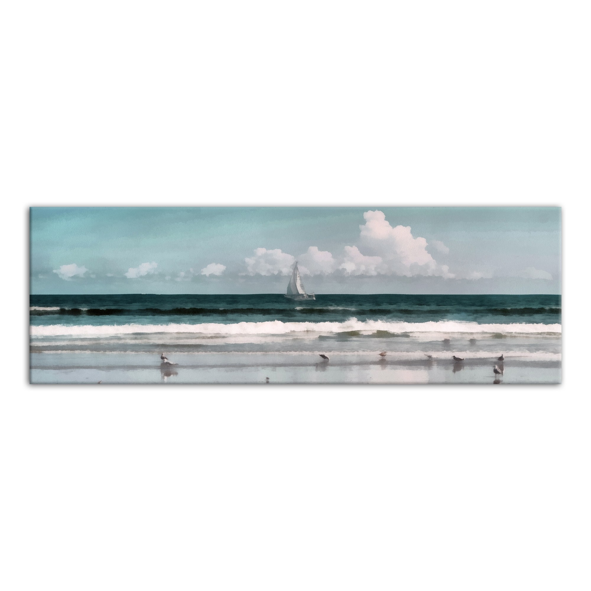 Sailboat Beach Scene Wall Art