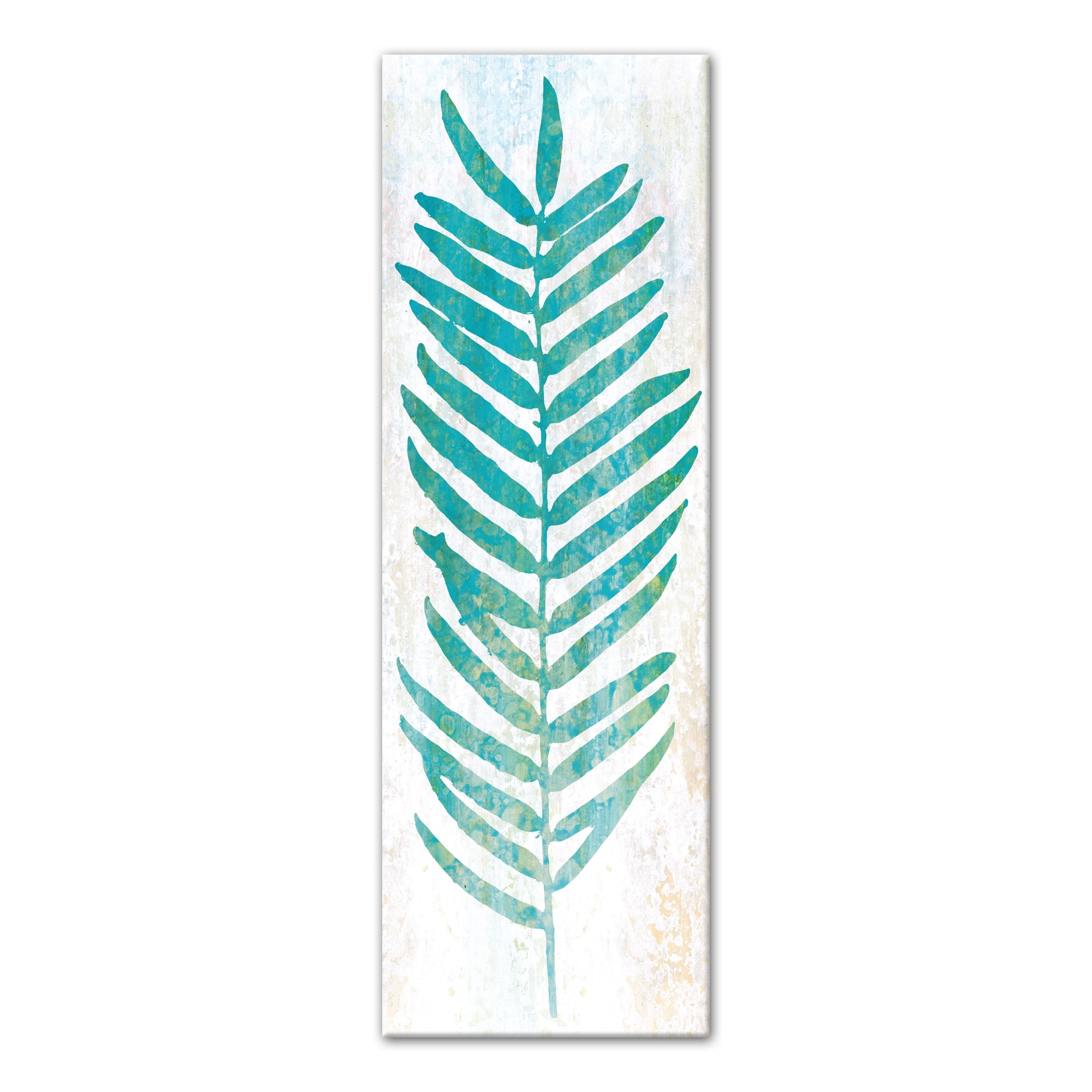 Turquoiuse Watercolor Fern Leaf Wall Art
