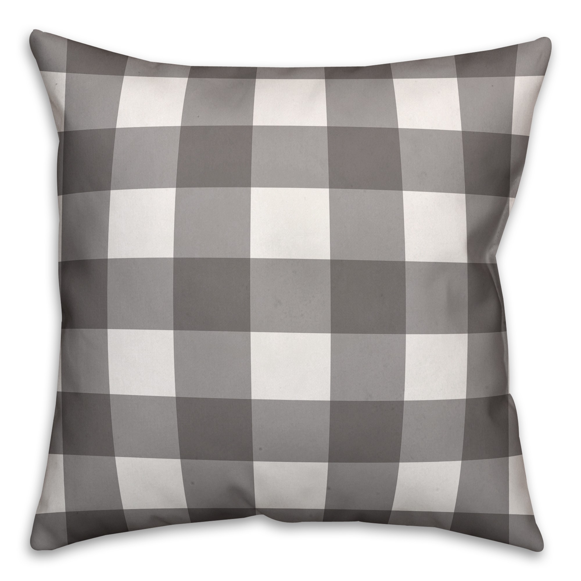 Gray Buffalo Check 26x26 Spun Poly Pillow
