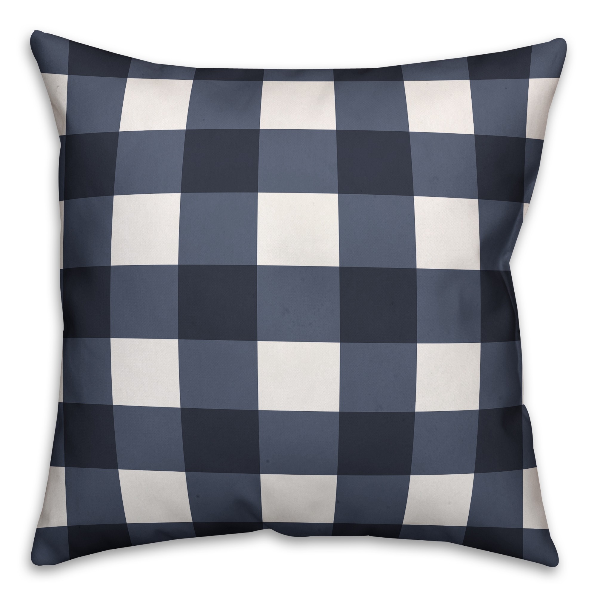 Navy Buffalo Check 26x26 Spun Poly Pillow