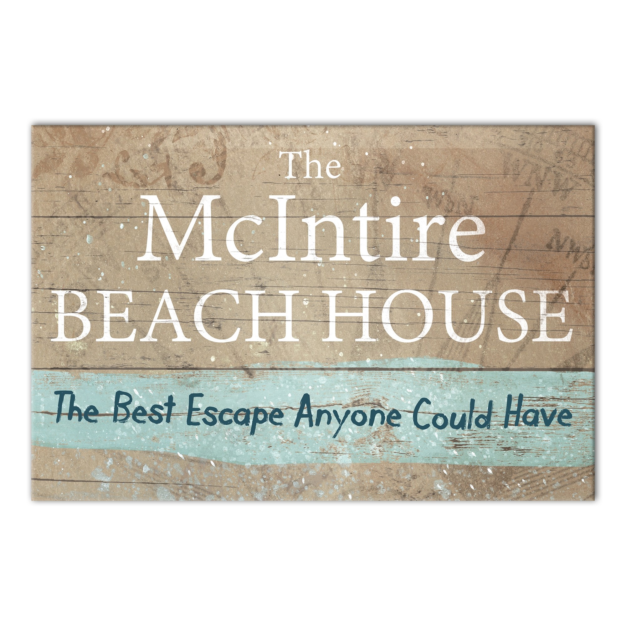 Personalized Name Beach House Canvas Print