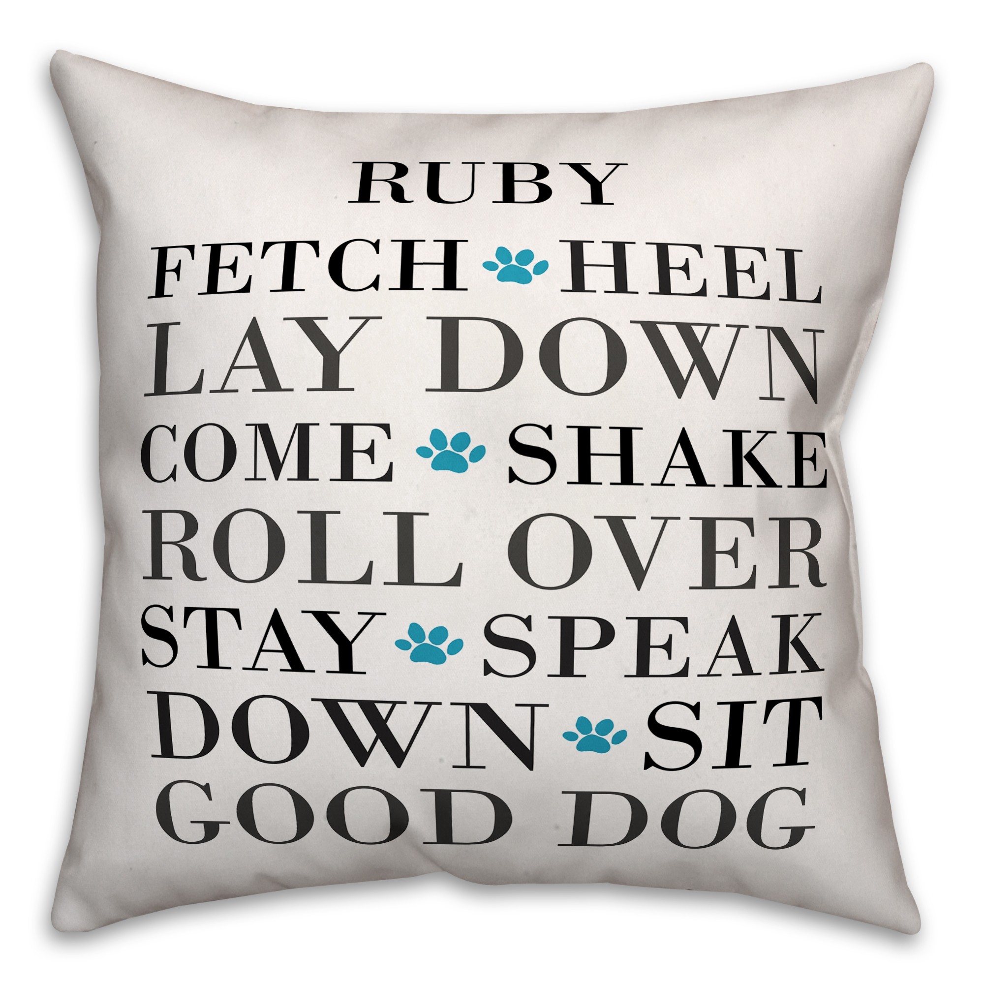 Personalized Name Dog Words 18x18 Personalized Spun Poly Pillow