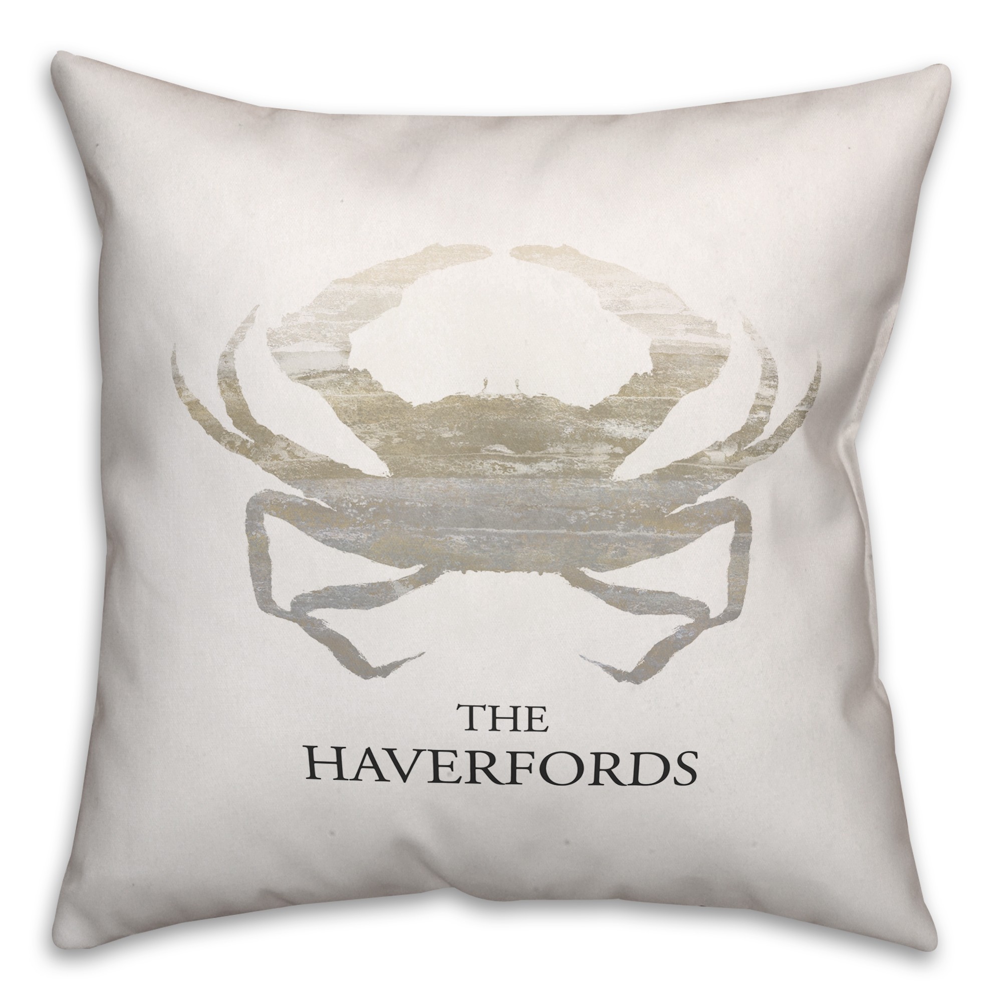 Personalized Name Gray Crab 18x18 Personalized Spun Poly Pillow