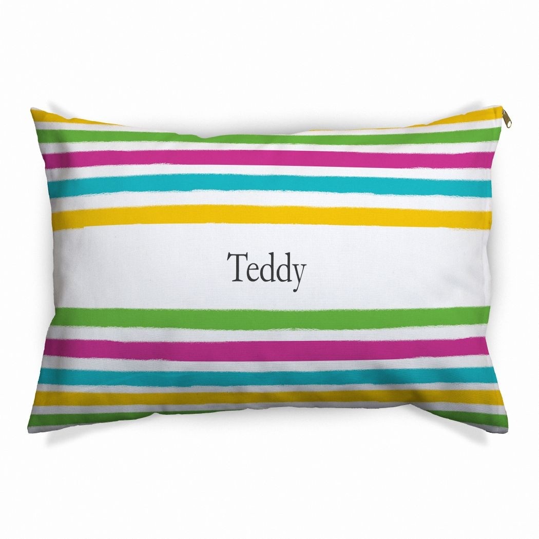 Personalized Striped 30x40 Indoor/Outdoor Pet Bed