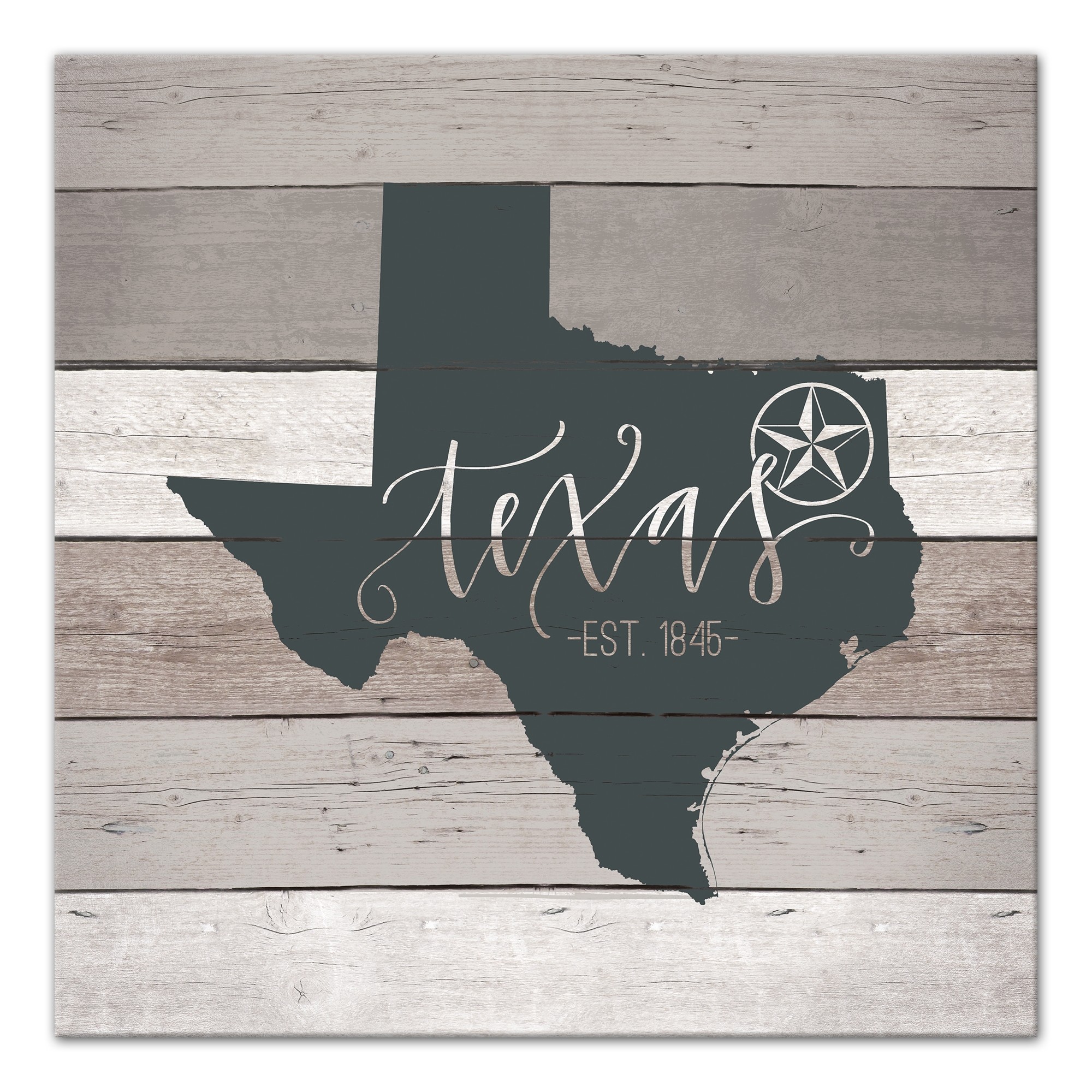 Texas Established 16x16 Canvas Wall Art
