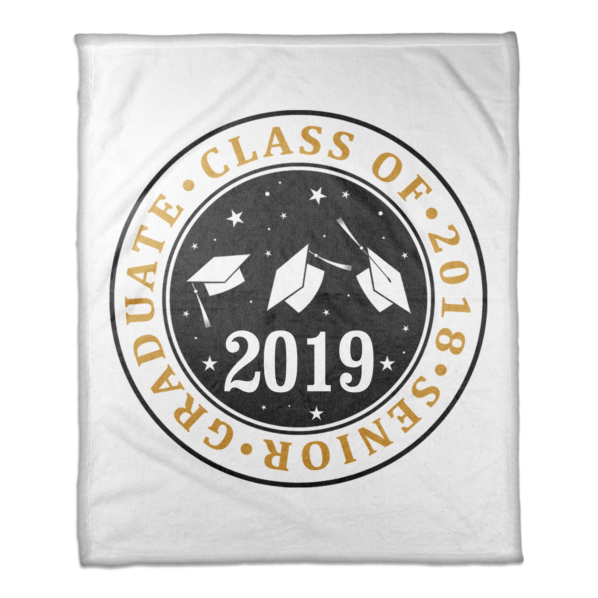 Caps Off Class of 50x60 Personalized Coral Fleece Blanket
