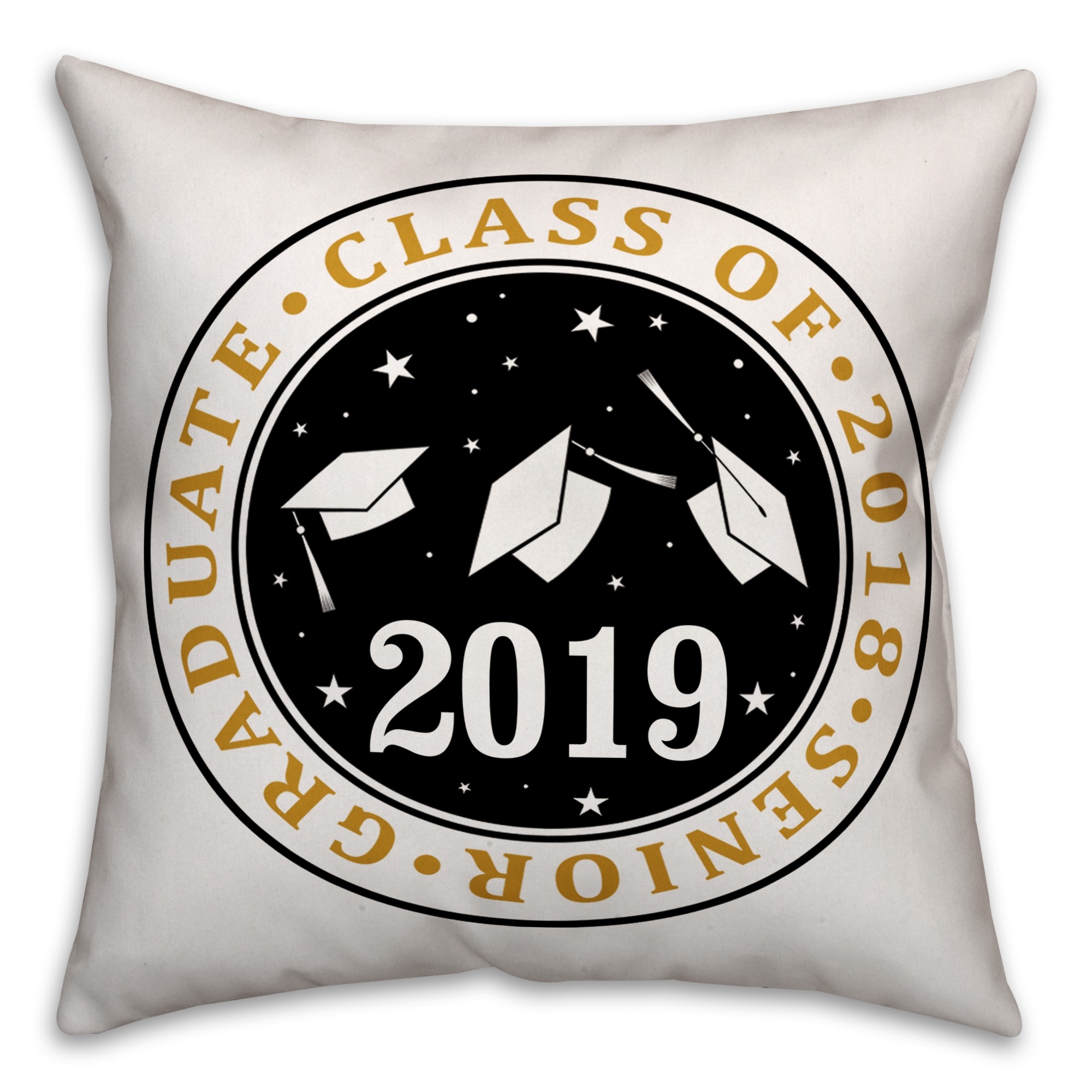 Caps Off Class of 18x18 Personalized Spun Poly Pillow