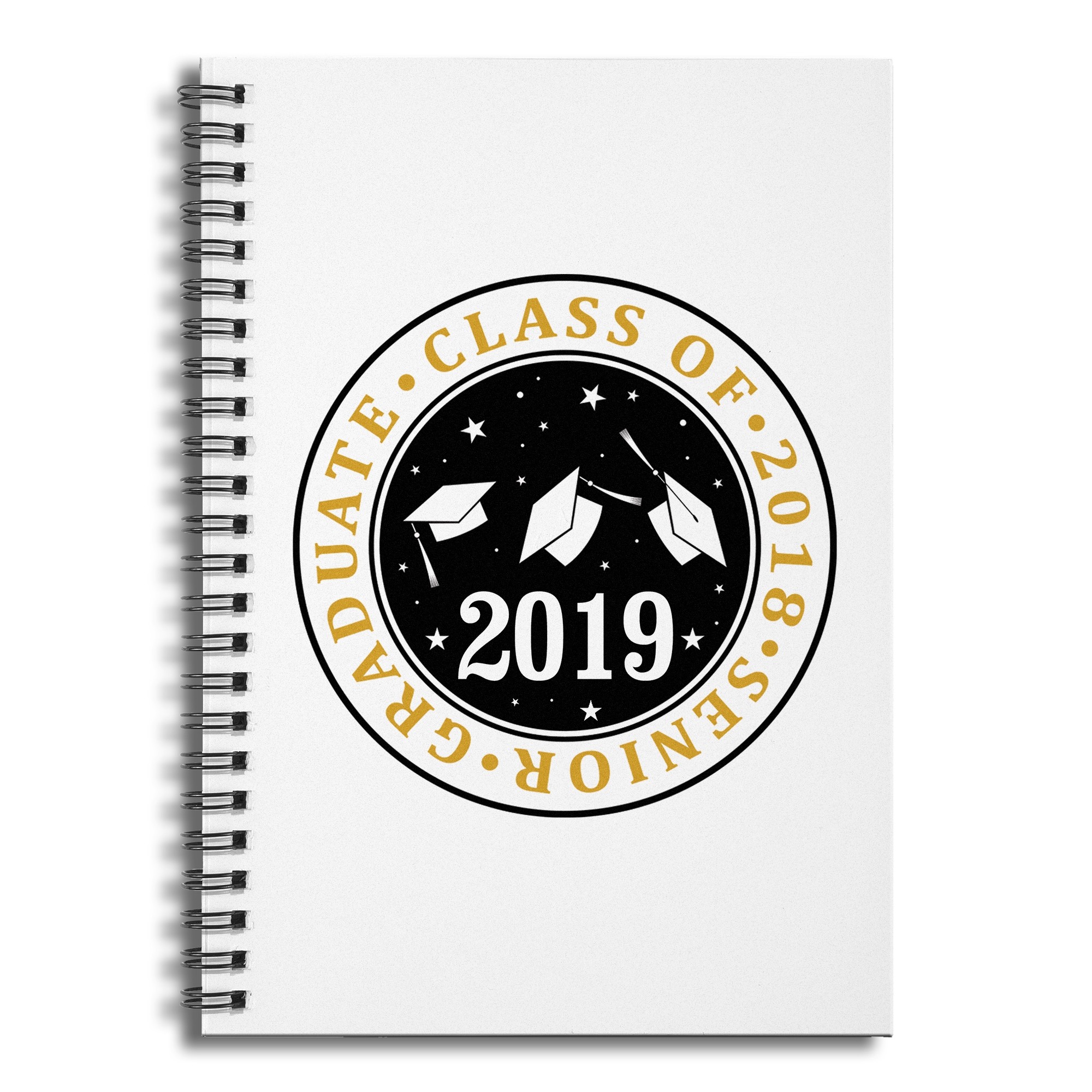 Caps Off Class of 6x8 Ruled Spiral Notebook