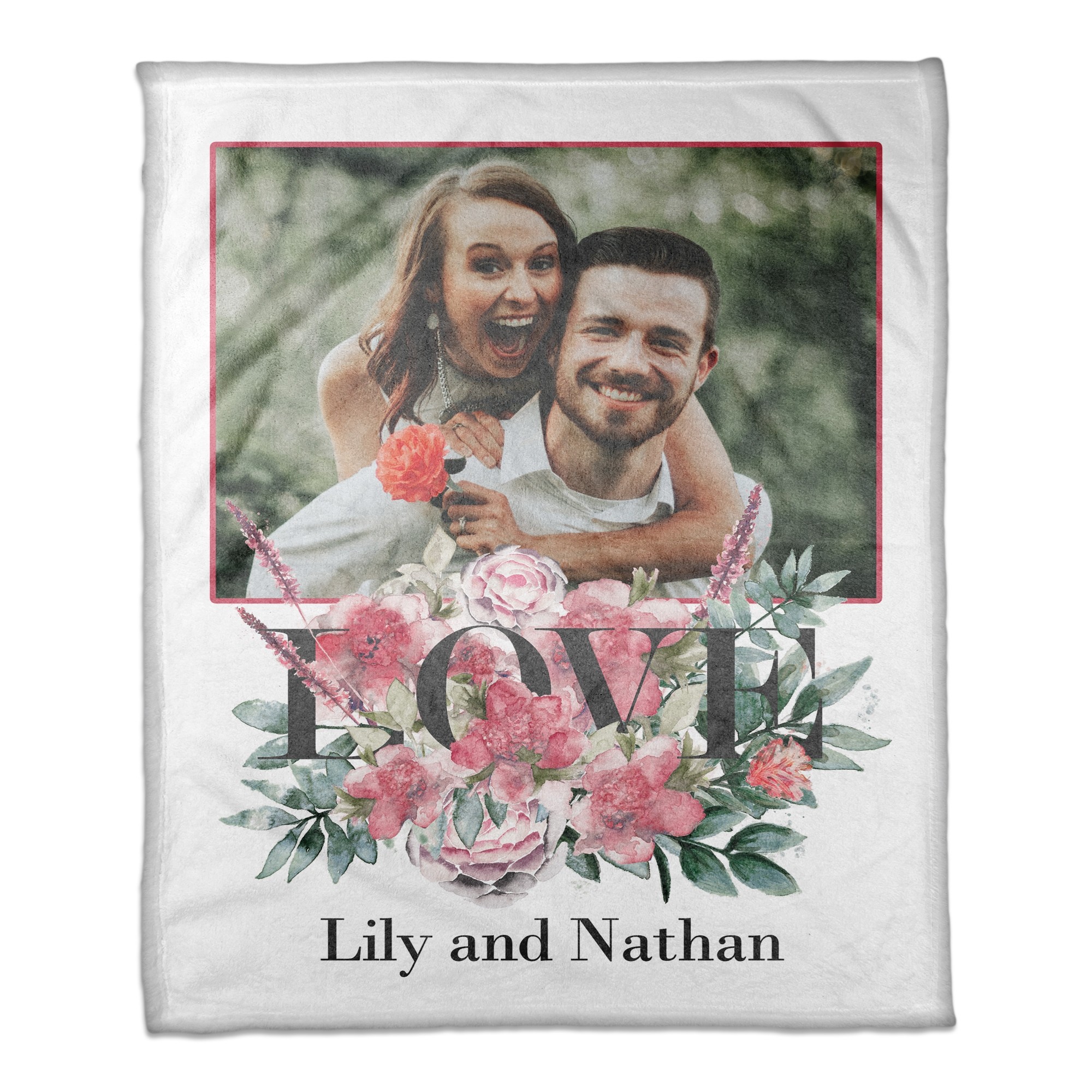 Love Botanicals 50x60 Personalized Coral Fleece Blanket