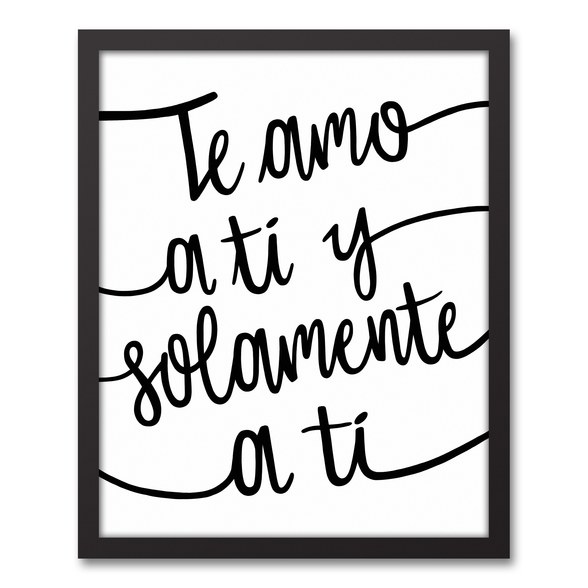 Te Amo A Ti Y Solamente A Ti 16x20 Black Framed Canvas