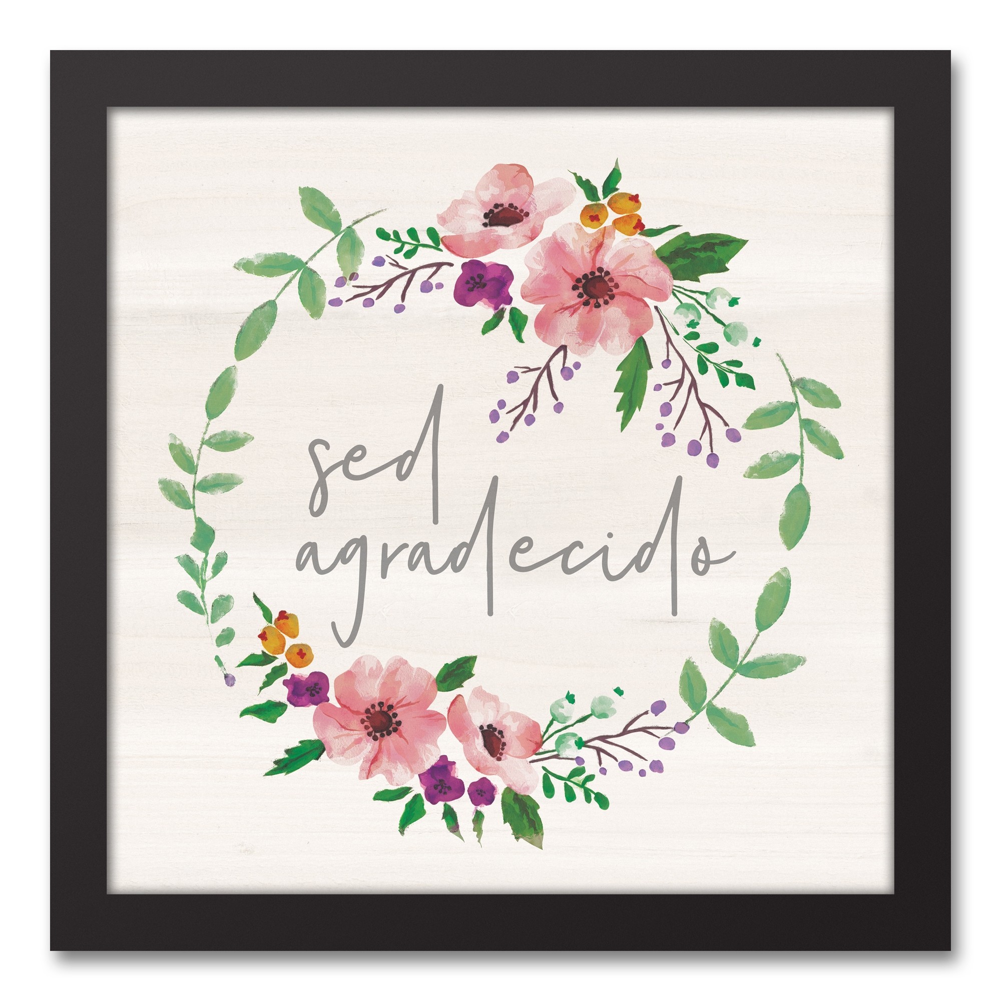 Sed Agradecidos 12x12 Black Framed Canvas