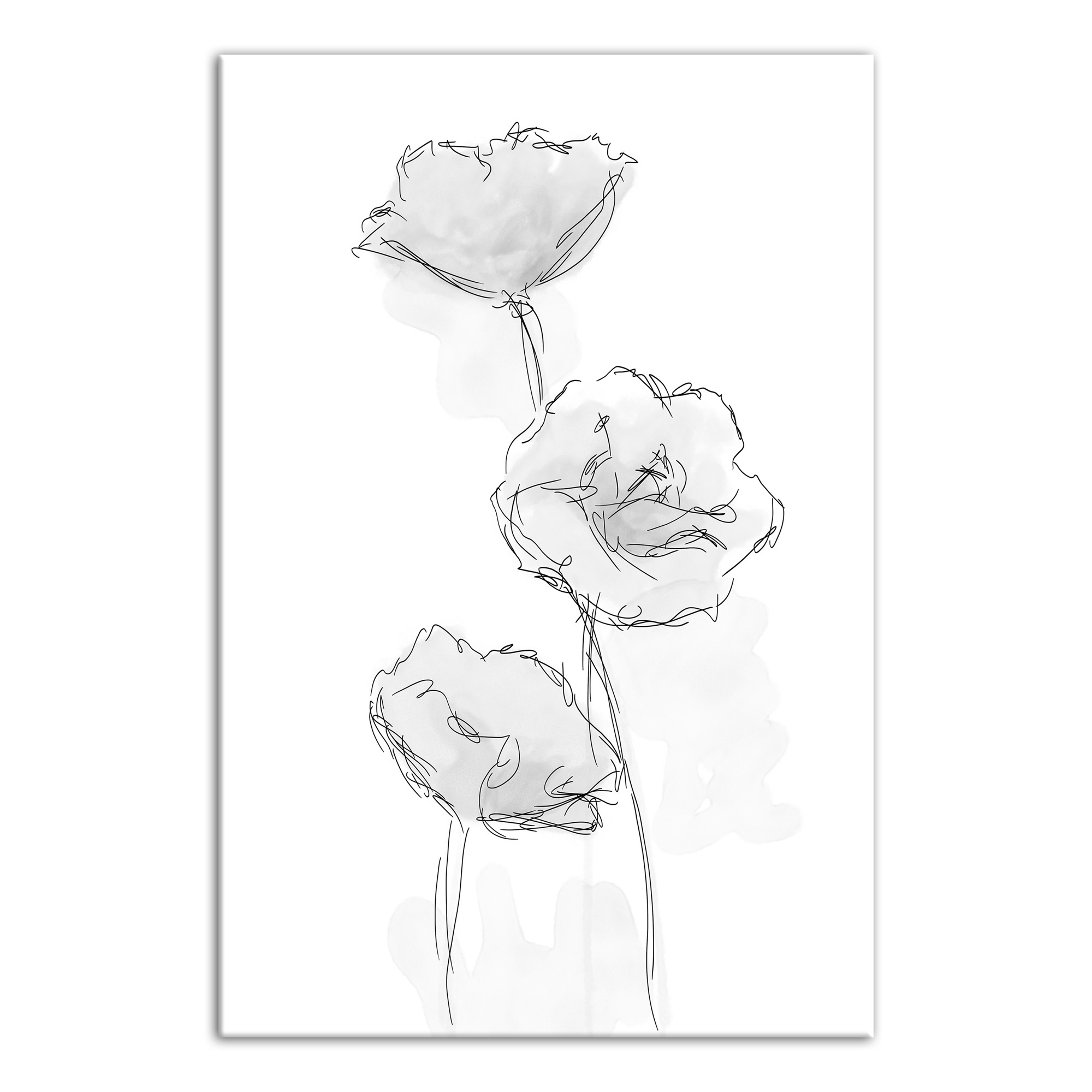 Watercolor Flower Sketch 12x18 Canvas Wall Art