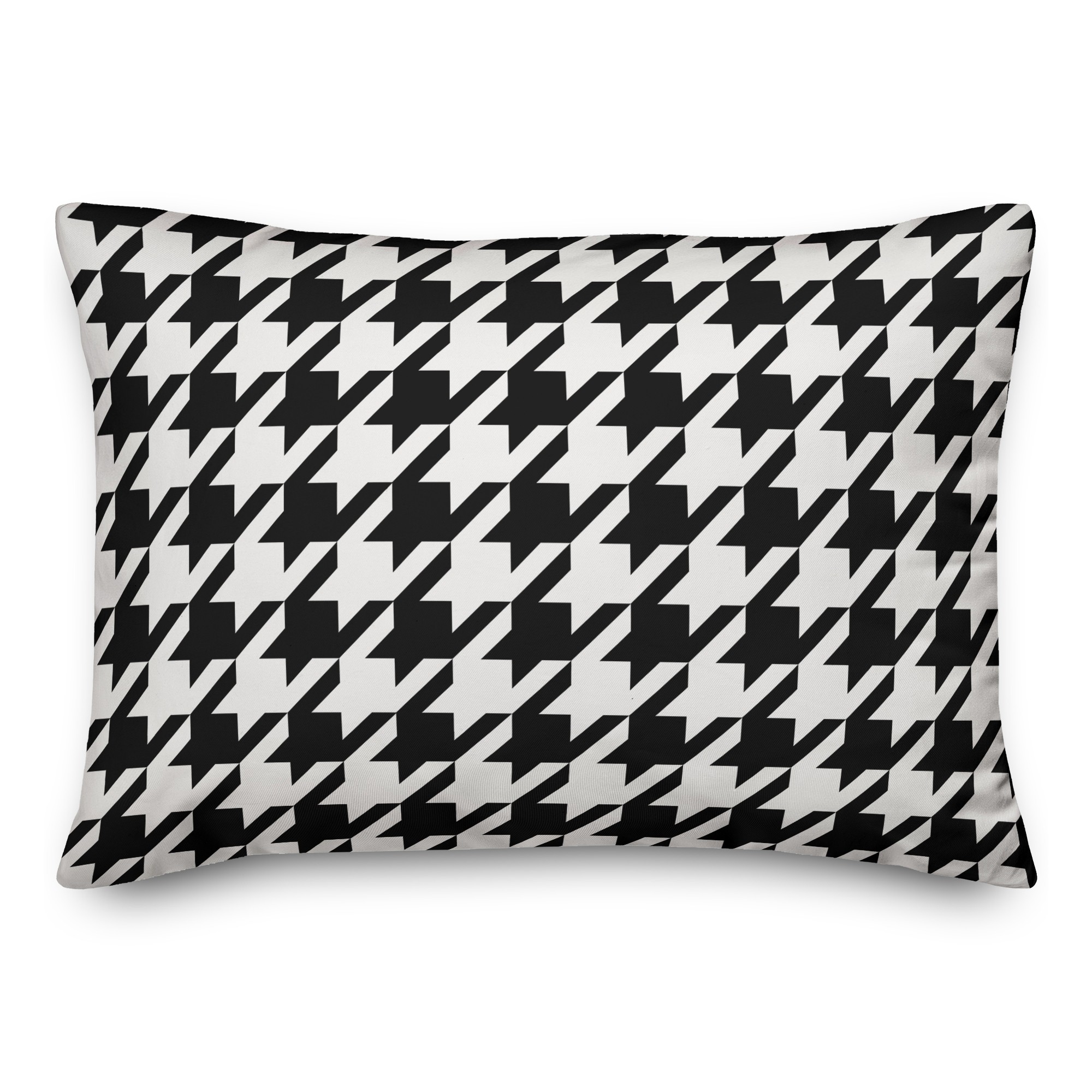 Black and White Houndstooth 14x20 Spun Poly Pillow Cover