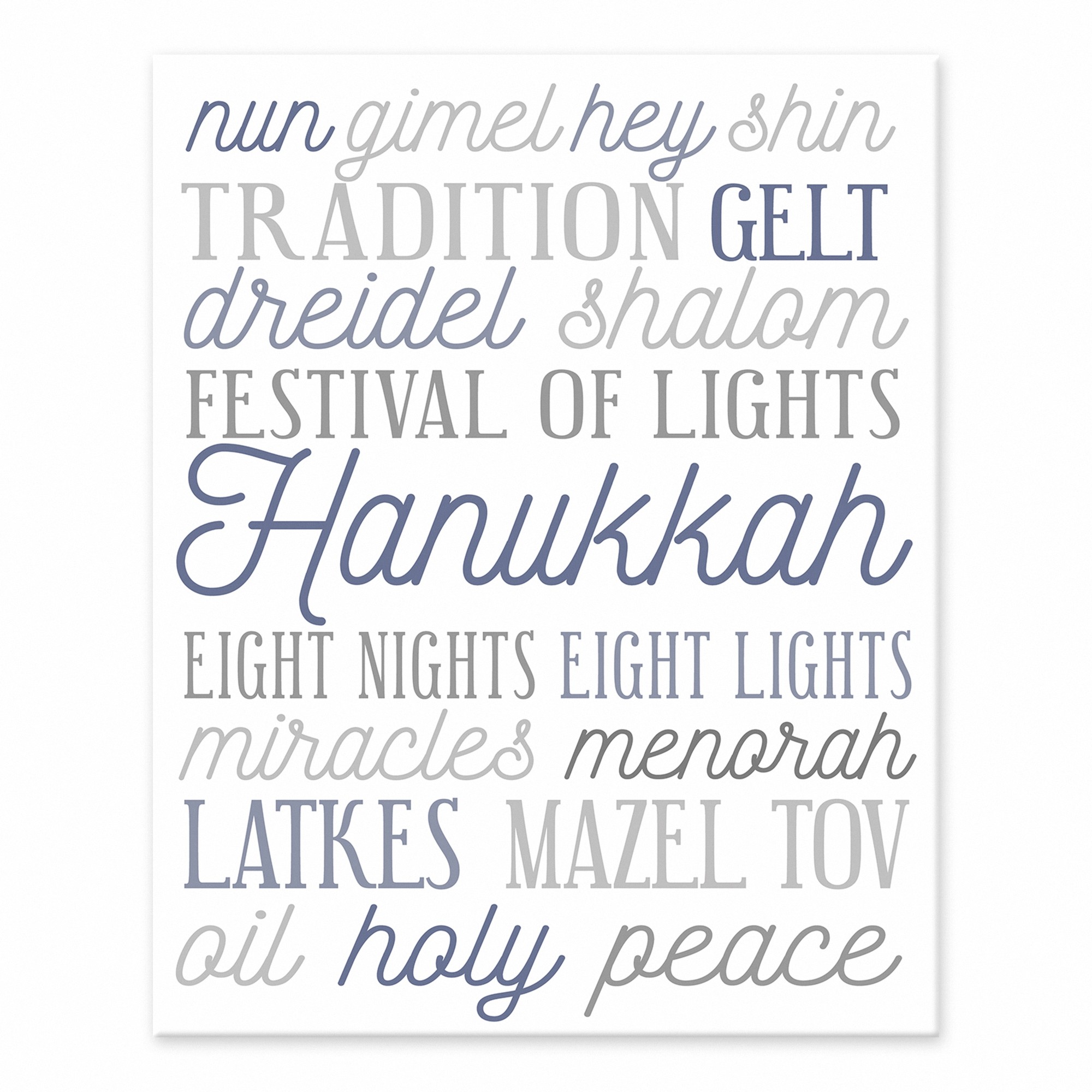 Hanukkah Words 8x10 Tabletop Canvas