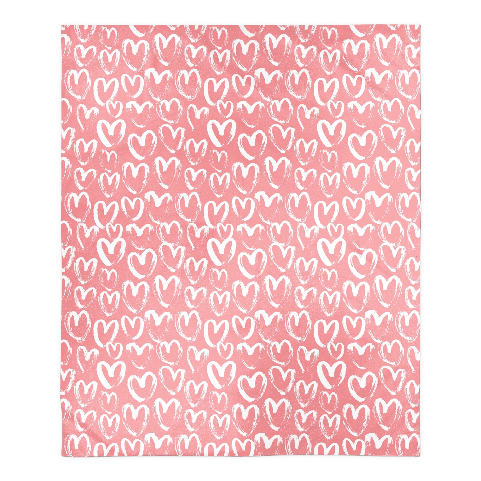 Scribble Heart Pattern 50x60 Sherpa Fleece Blanket