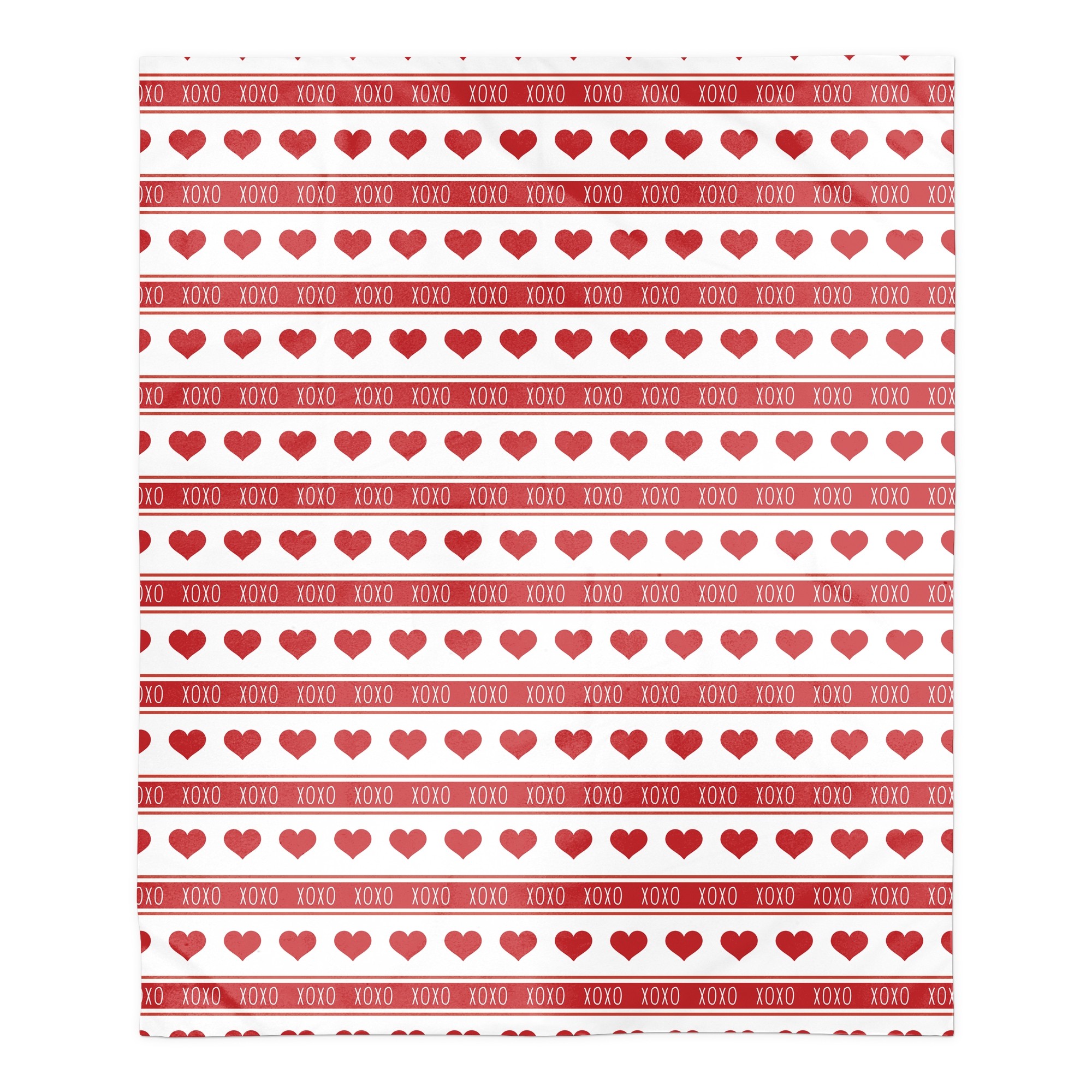 XOXO Heart Stripes 50x60 Sherpa Fleece Blanket