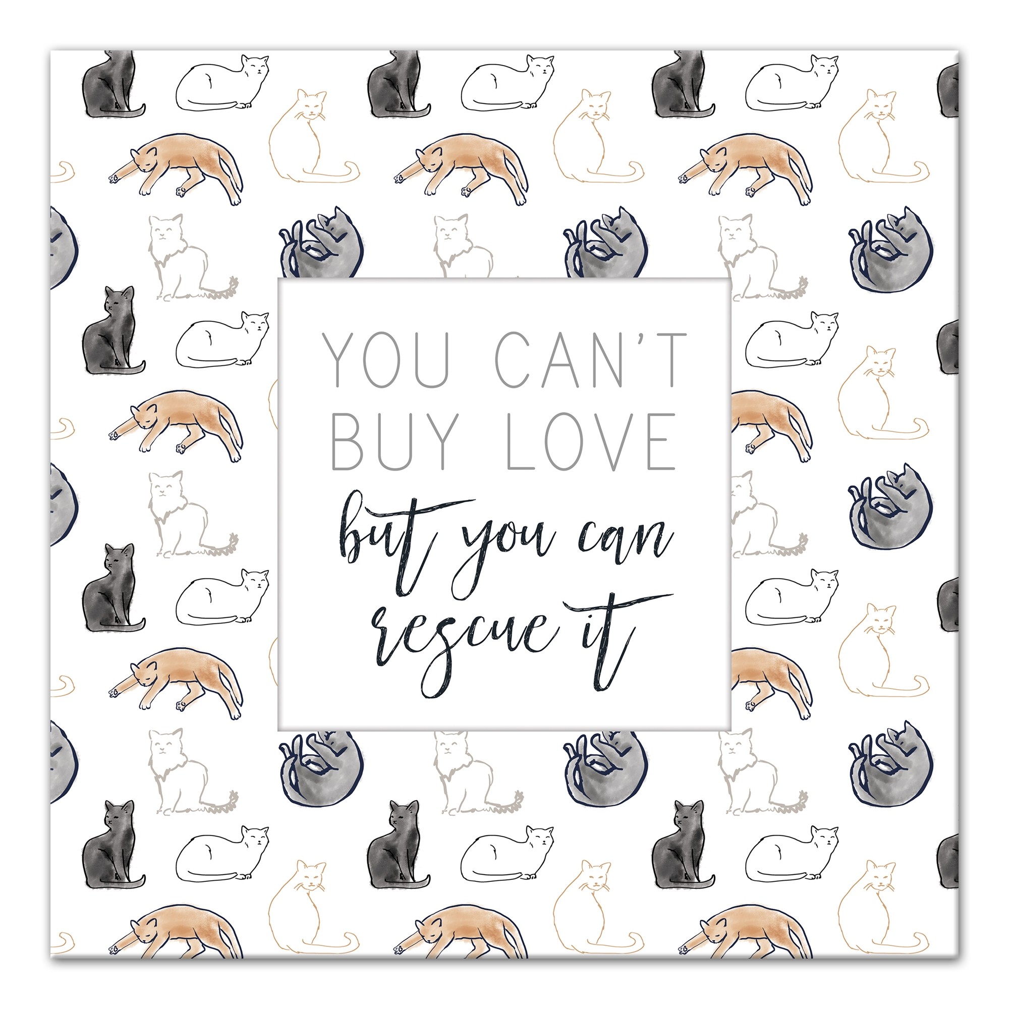 Rescue Cat 16x16 Canvas Wall Art