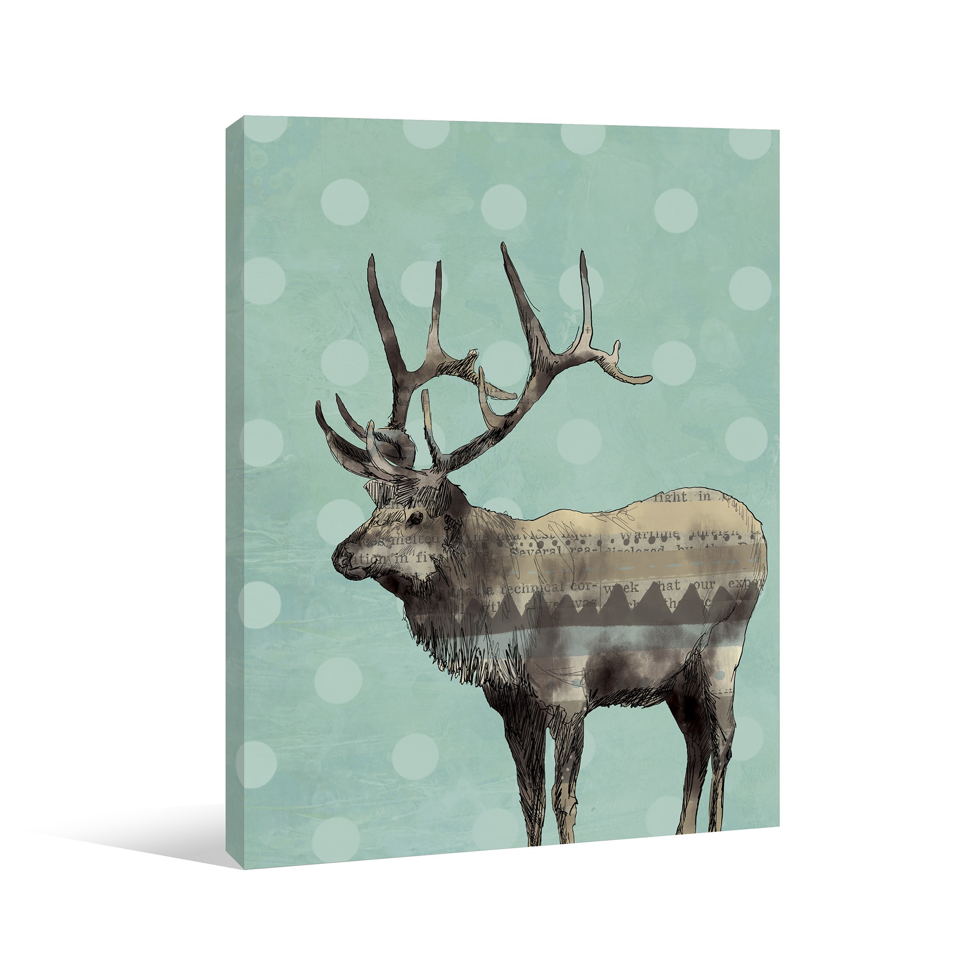 Playful Polka Dot Elk Canvas Wall Art