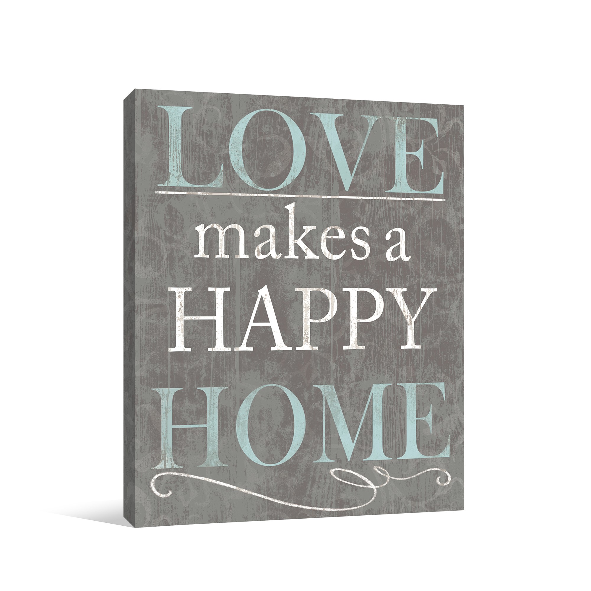Love Makes Happy Home 11x14 Canvas Wall Art