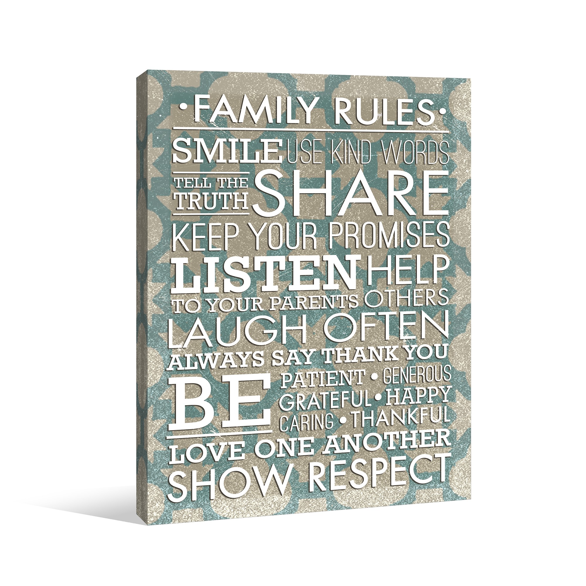 Family Guidelines Canvas Wall Art