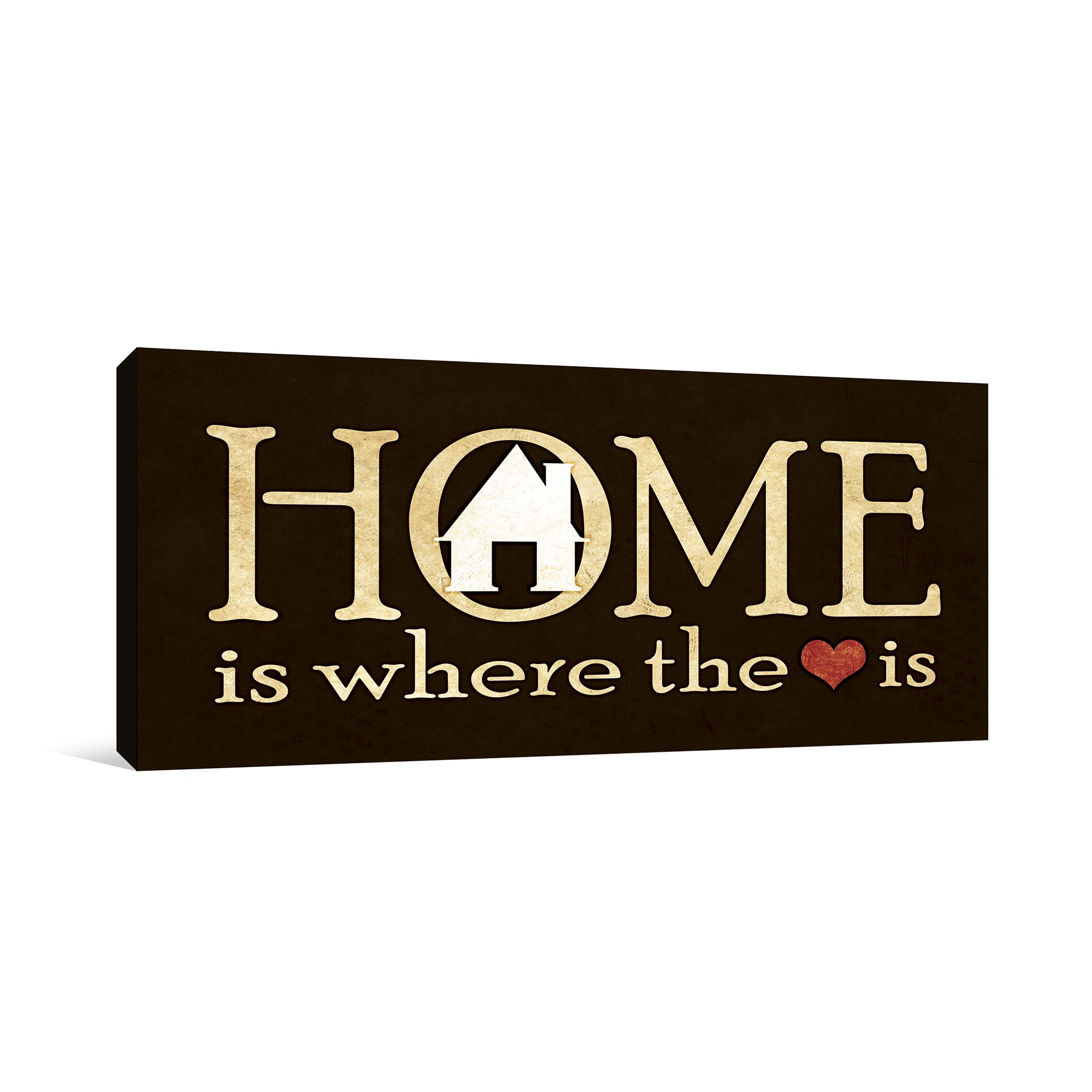 Home Is Where The Heart Is 20x10 Canvas Wall Art