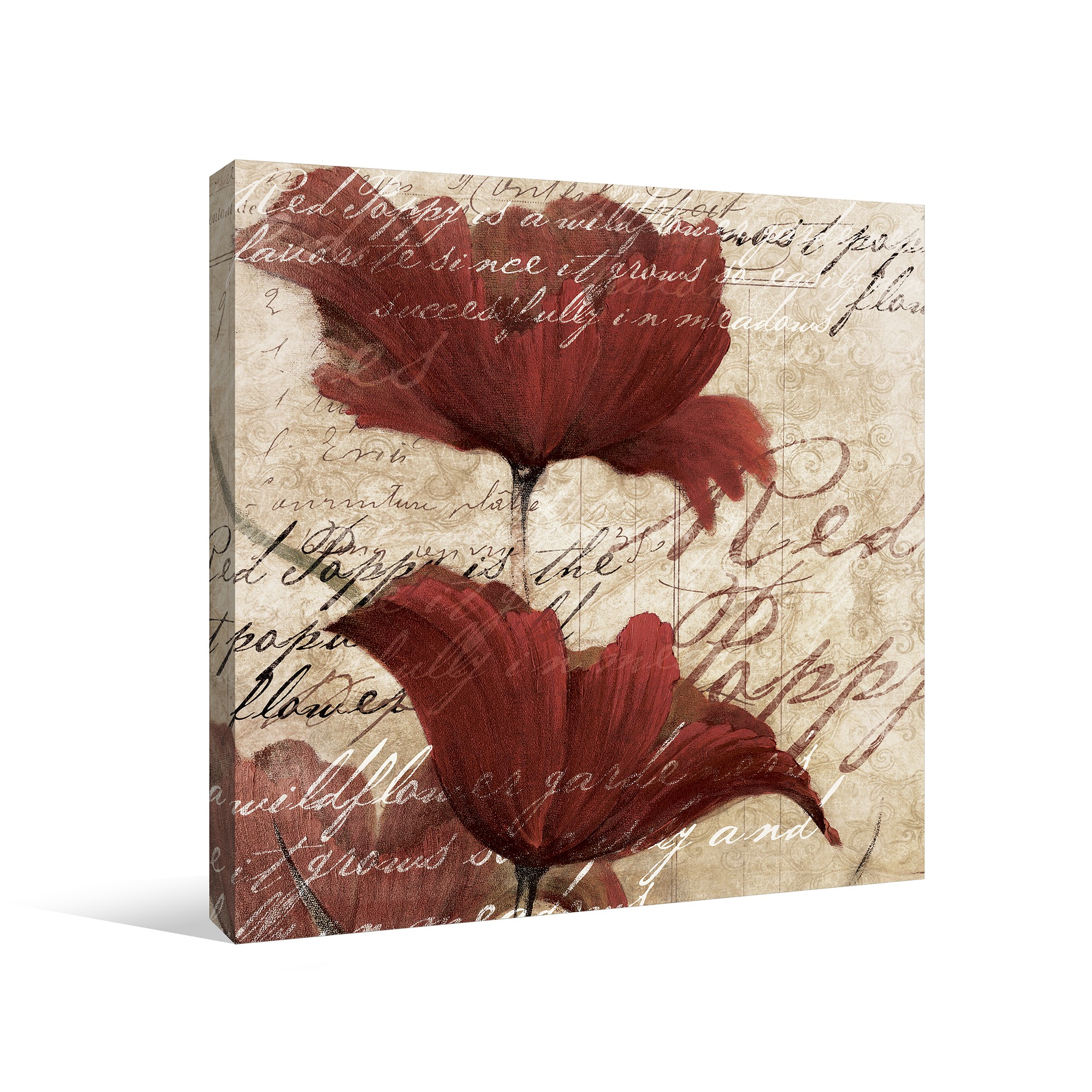 Romantic Red Flowers Canvas Wall Art