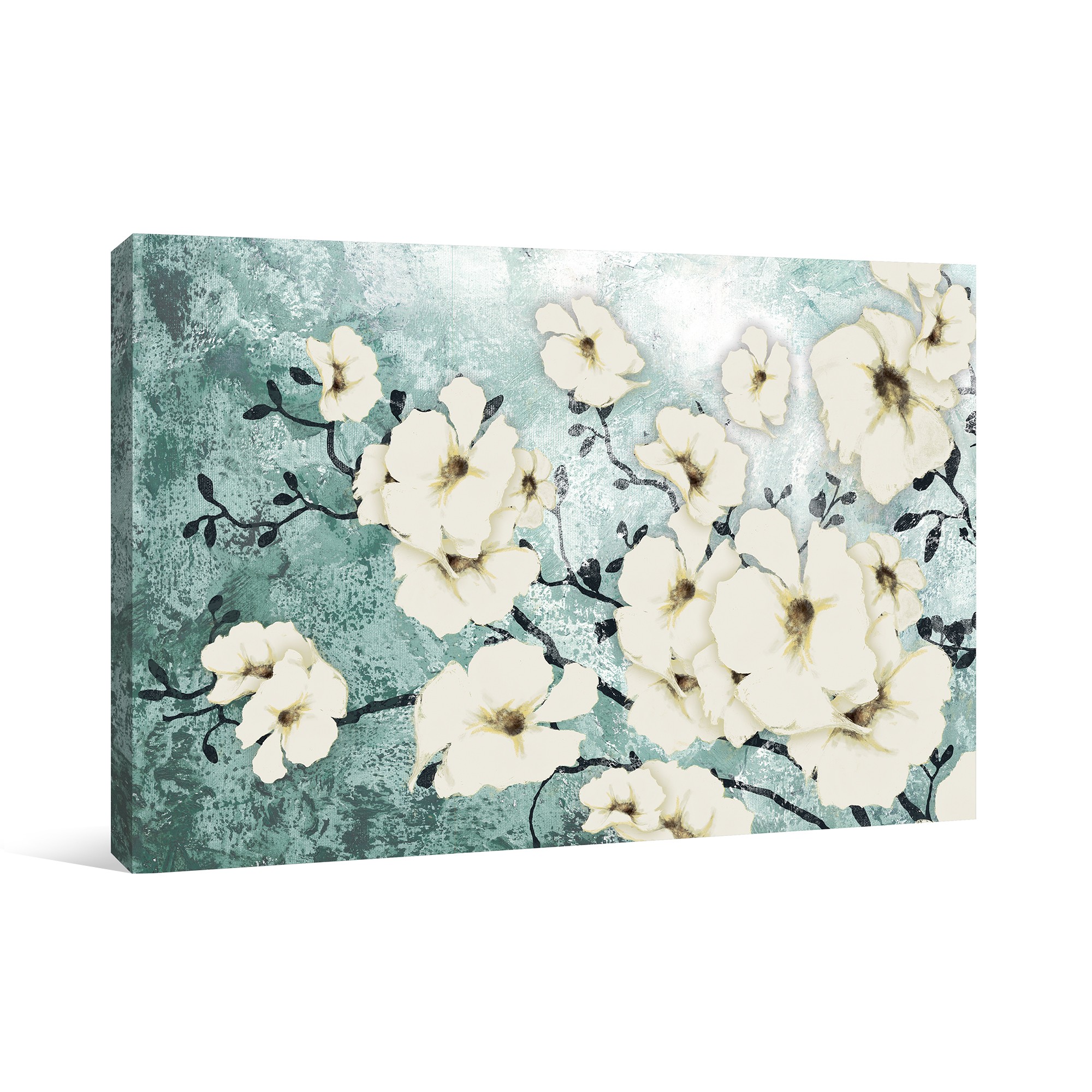 Minted Floral Canvas Wall Art 