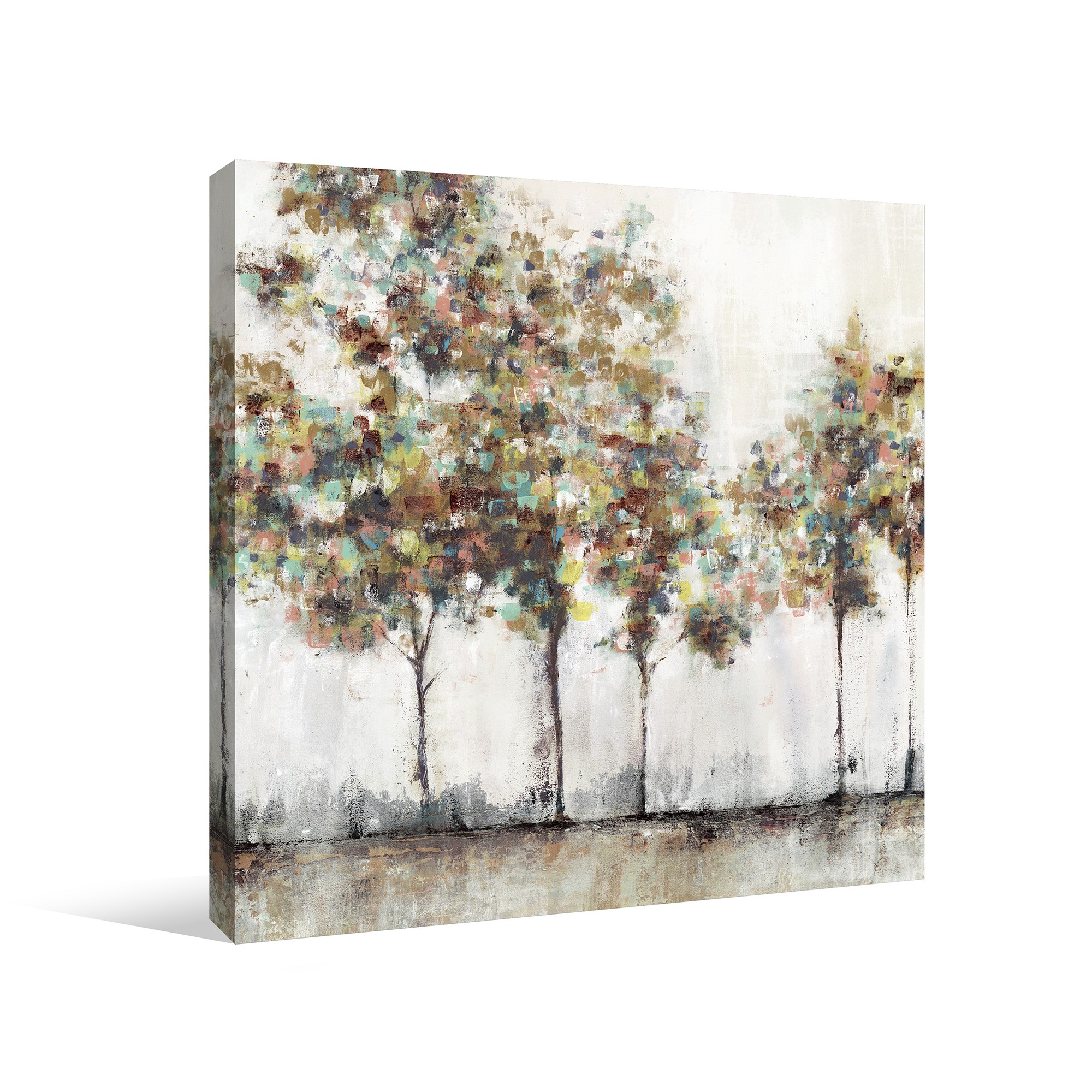 Painted Brush Trees Canvas Wall Art 