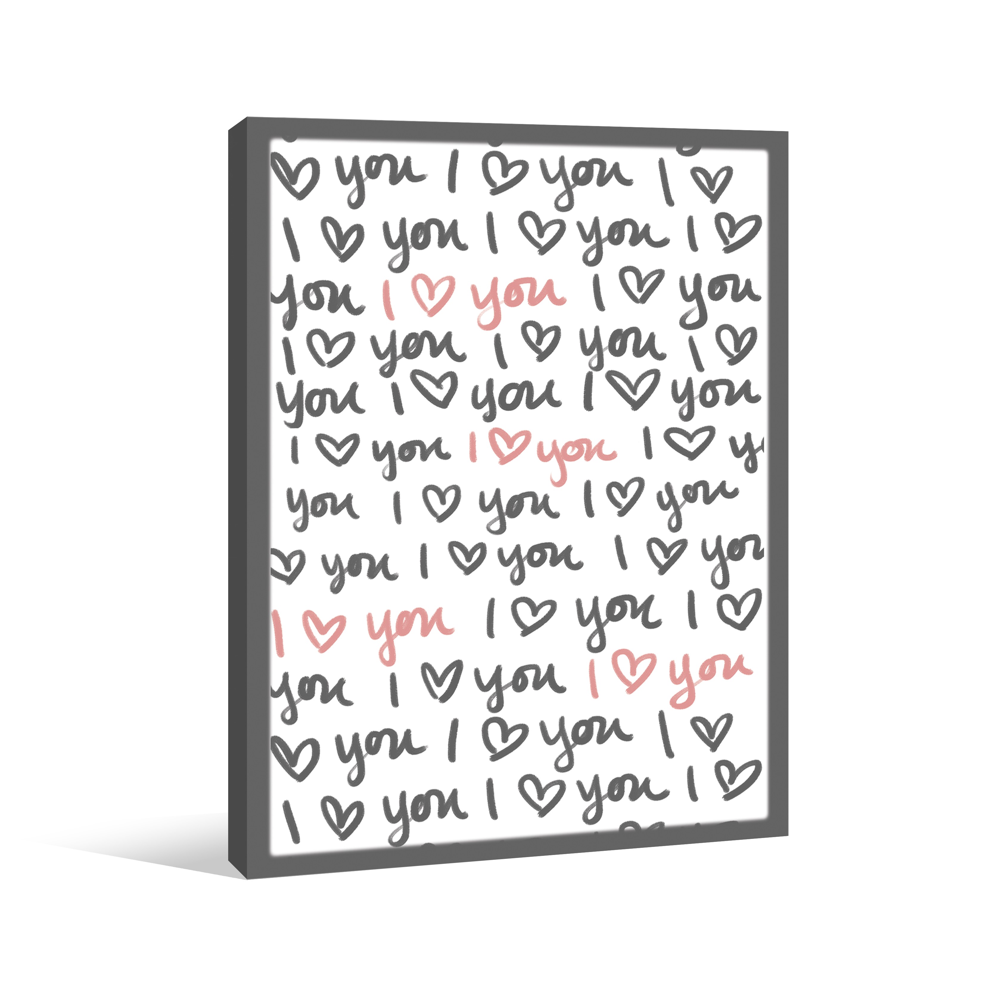 Love You Script Canvas Wall Art 
