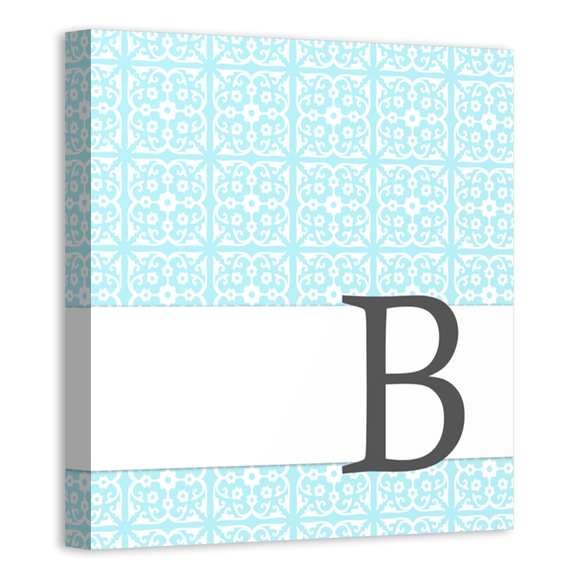 Monogram Medallion 12x12 Personalized Canvas Wall Art