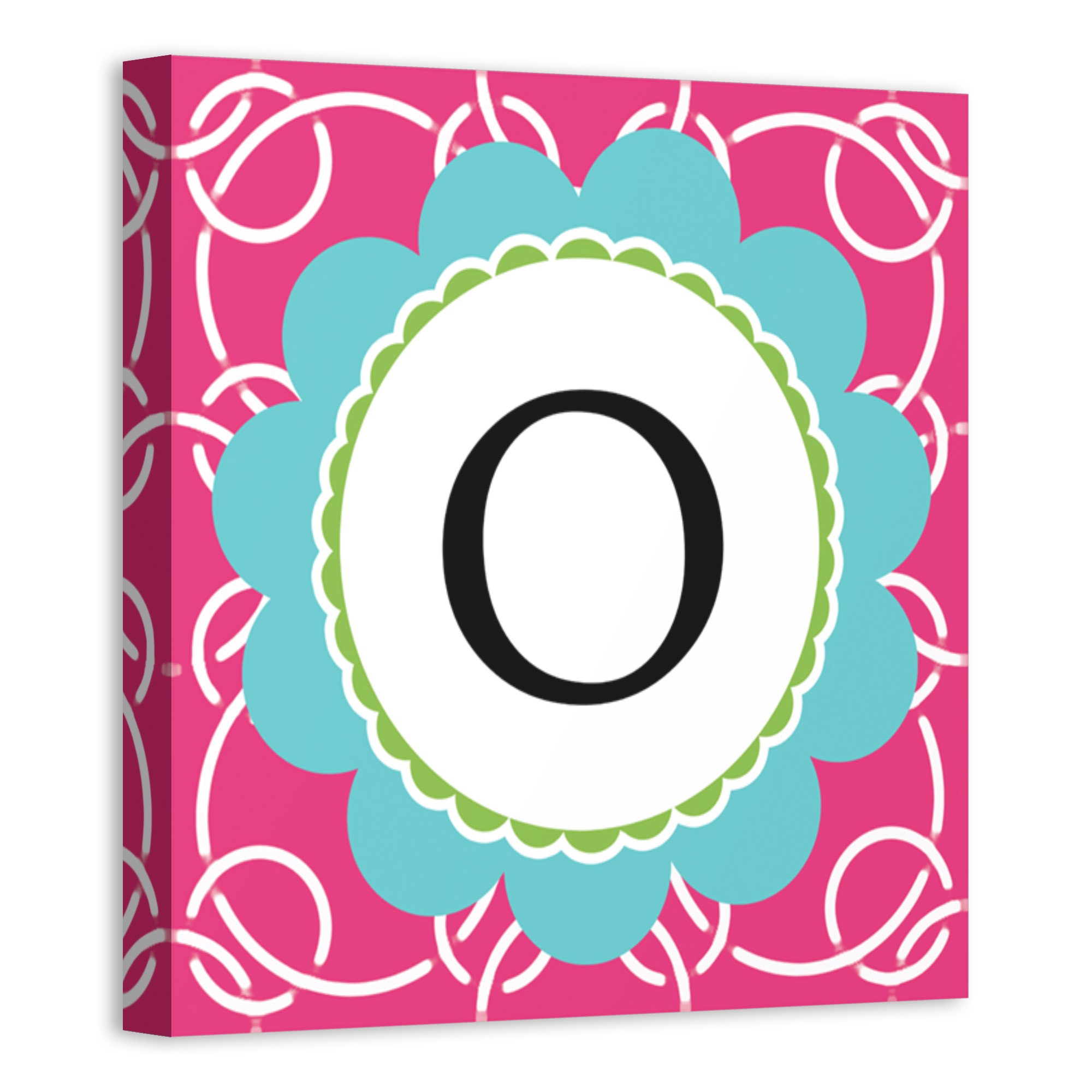 Pink Juvie Monogram 12x12 Personalized Canvas Wall Art