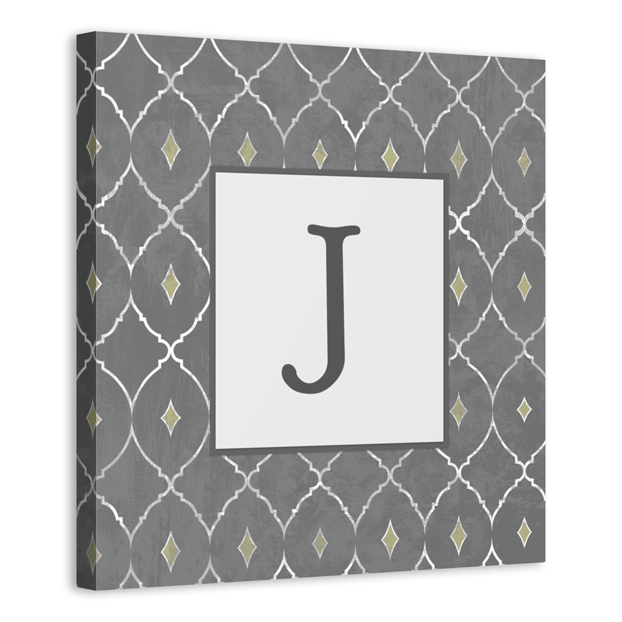 Geo Monogram 16x16 Personalized Canvas Wall Art