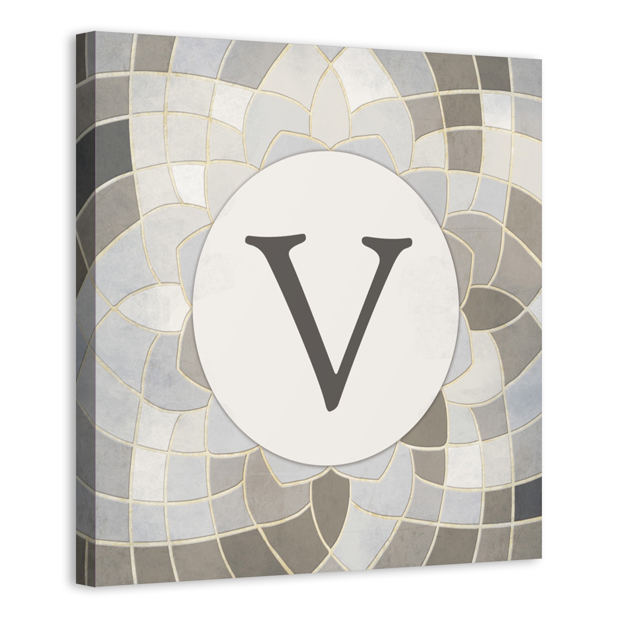 Mosaic Geige Beauty Monogram 16x16 Personalized Canvas Wall Art