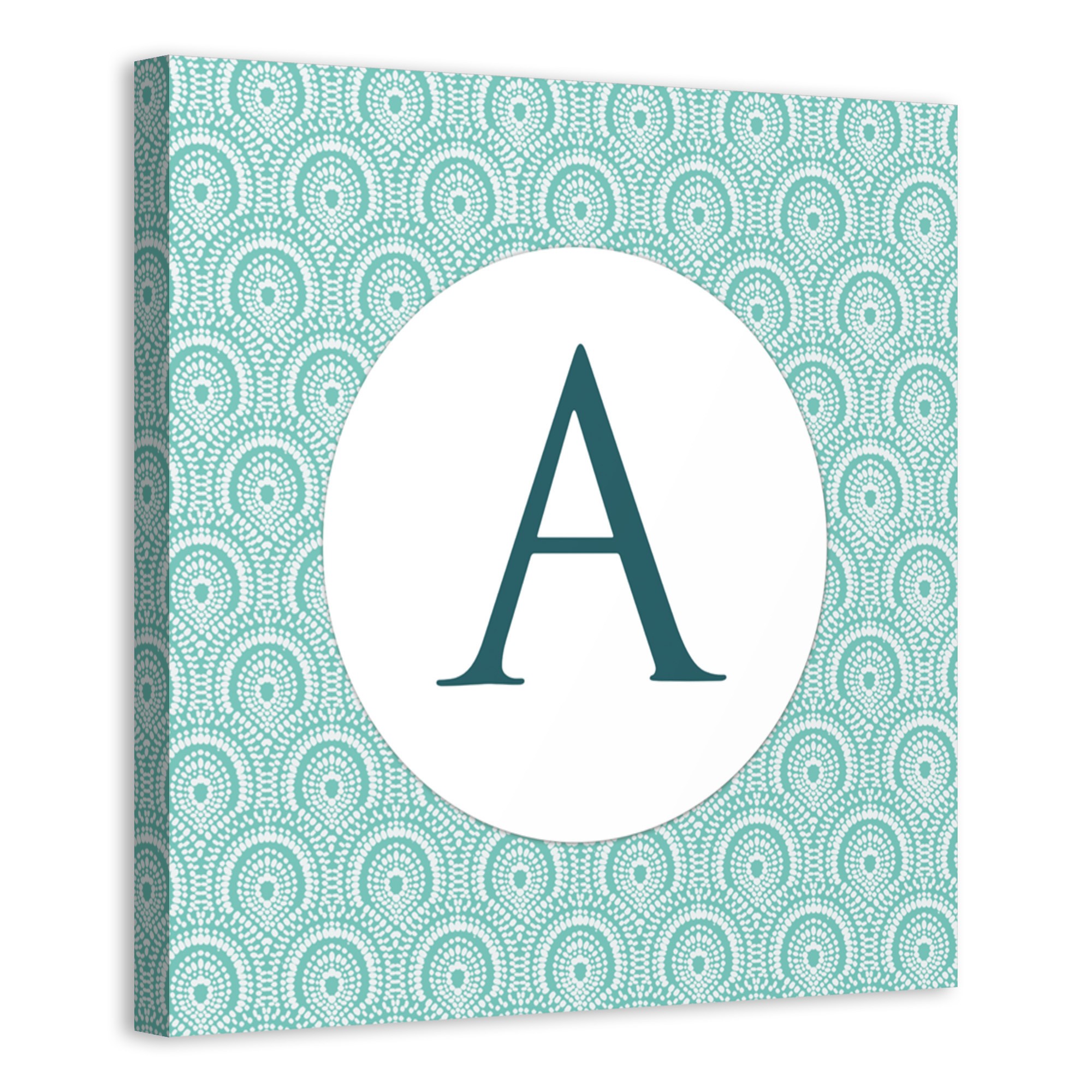 Trendy Medallion Sheet Monogram 16x16 Personalized Canvas Wall Art 