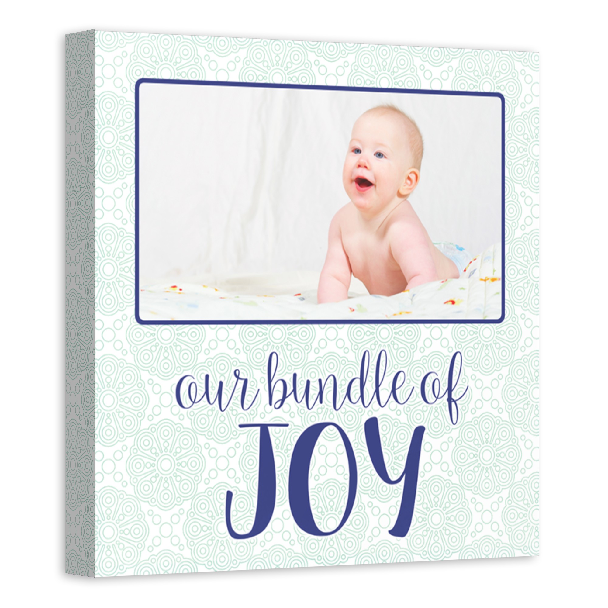 Our Little Bundle Of Joy 12x12 Personalized Canvas Wall Art 