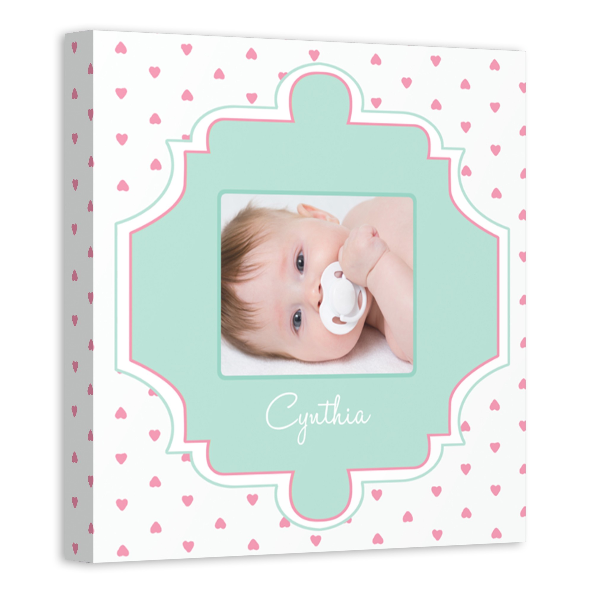 Shape And Small Heart 12x12 Personalized Canvas Wall Art