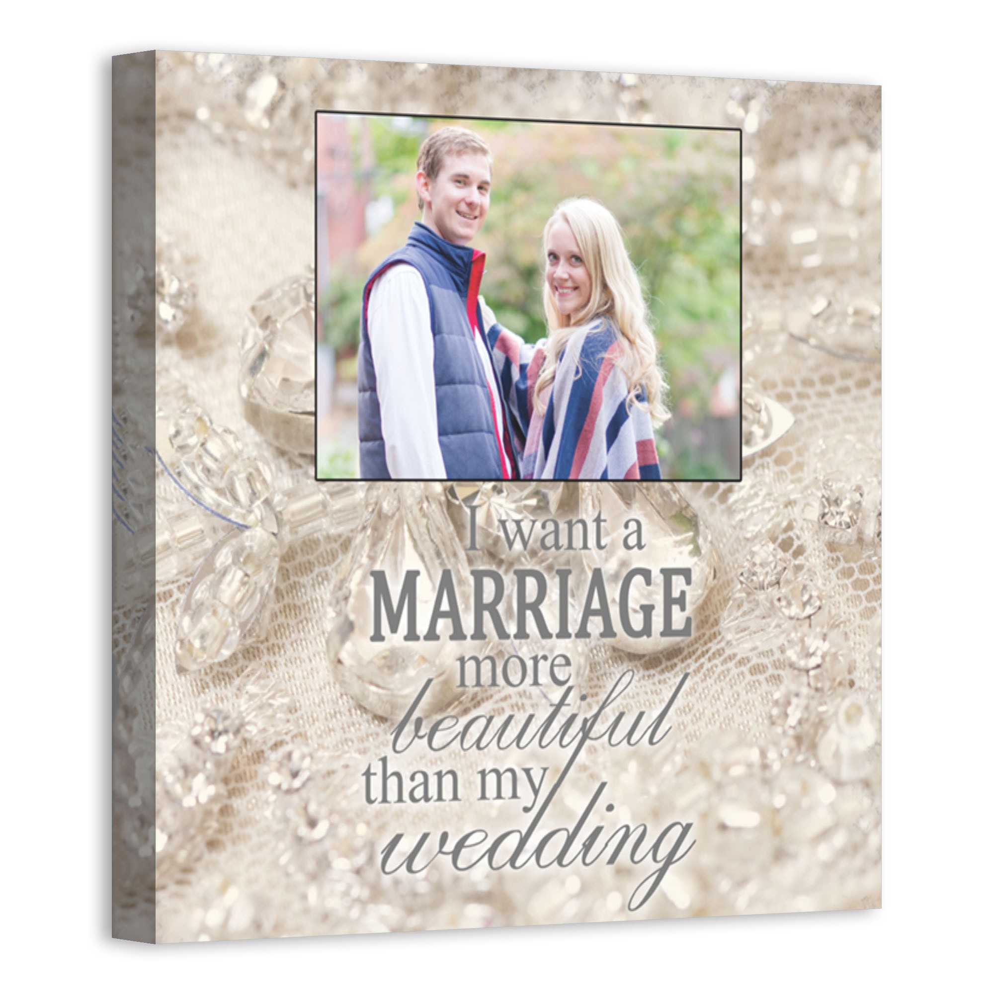 Marriage More Beautiful Than Wedding 12x12 Personalized Canvas Wall Art